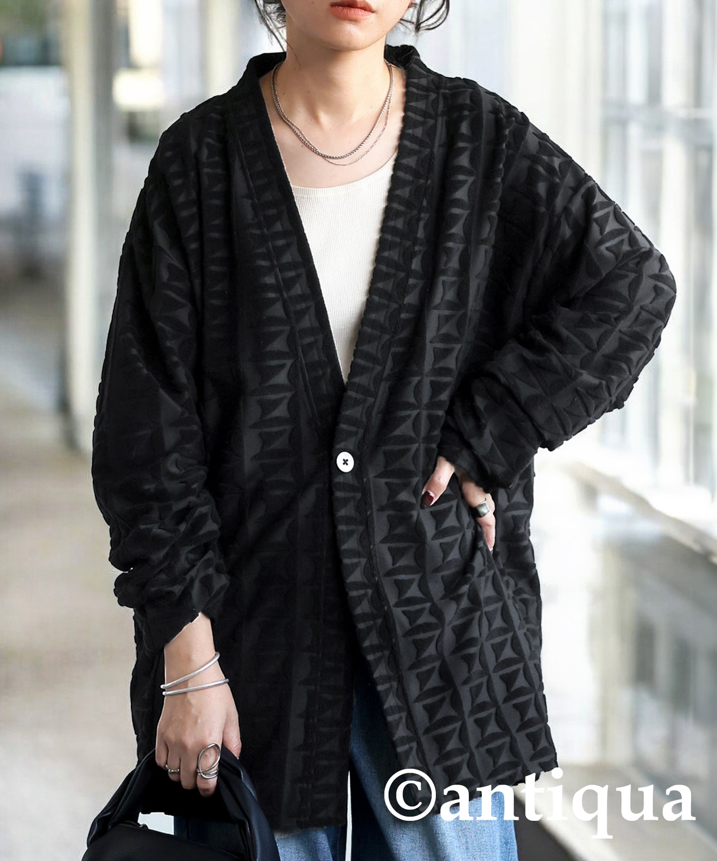 Pile Jacquard Cardigan Ladies