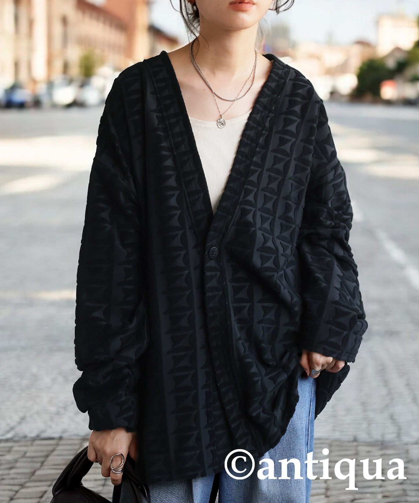 Pile Jacquard Cardigan Ladies