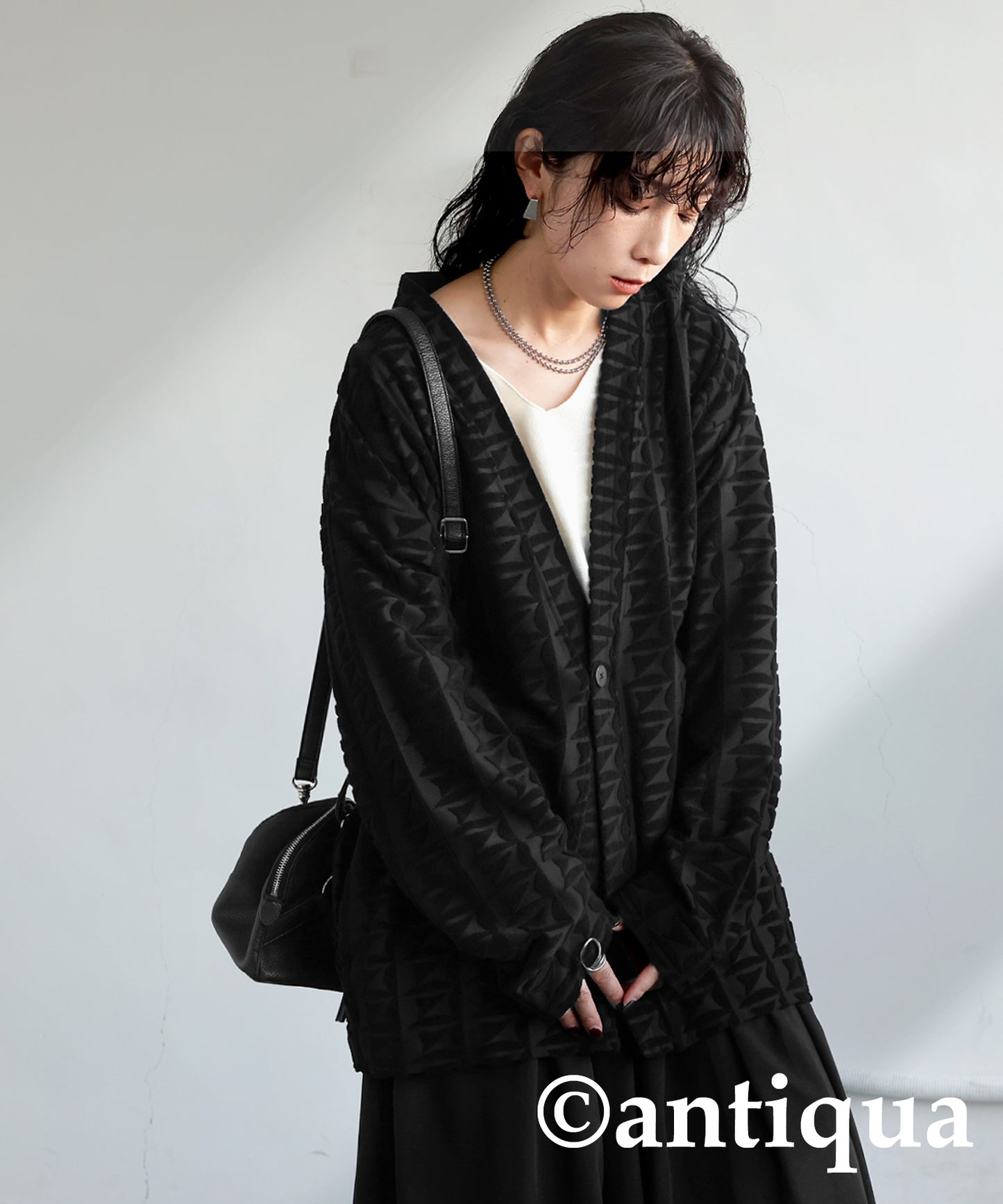 Pile Jacquard Cardigan Ladies