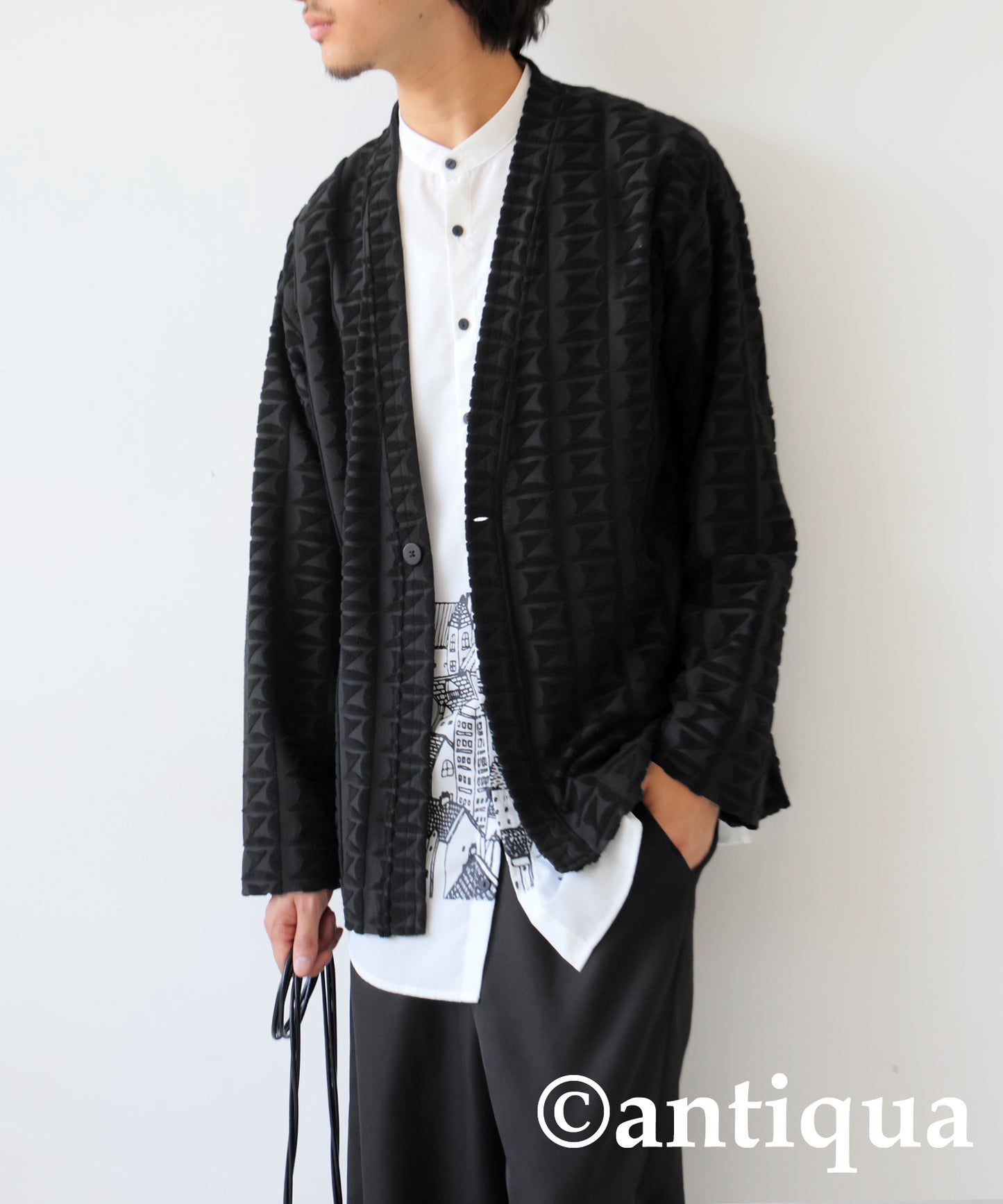 Pile Jacquard Cardigan Men's