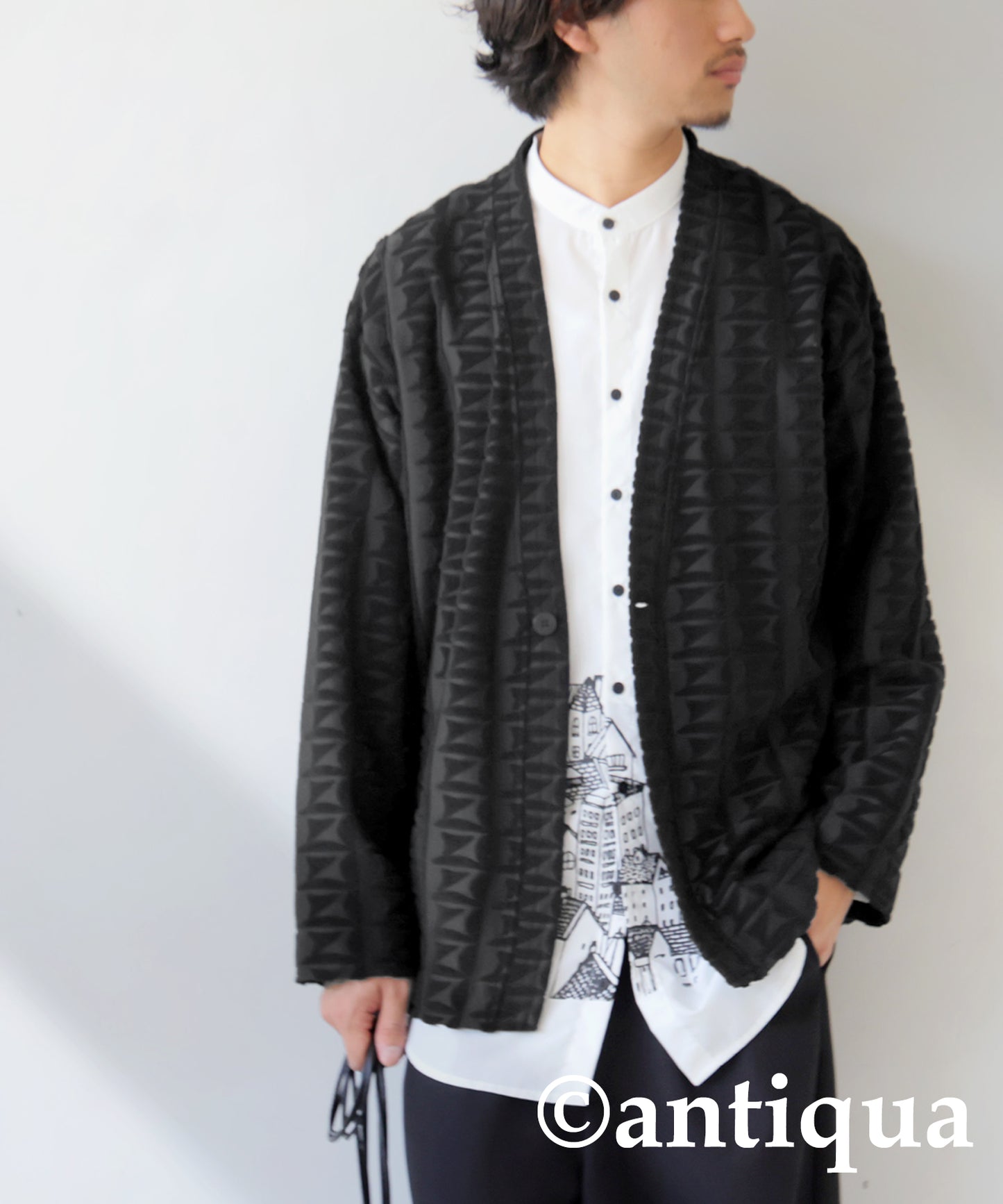 Pile Jacquard Cardigan Men's