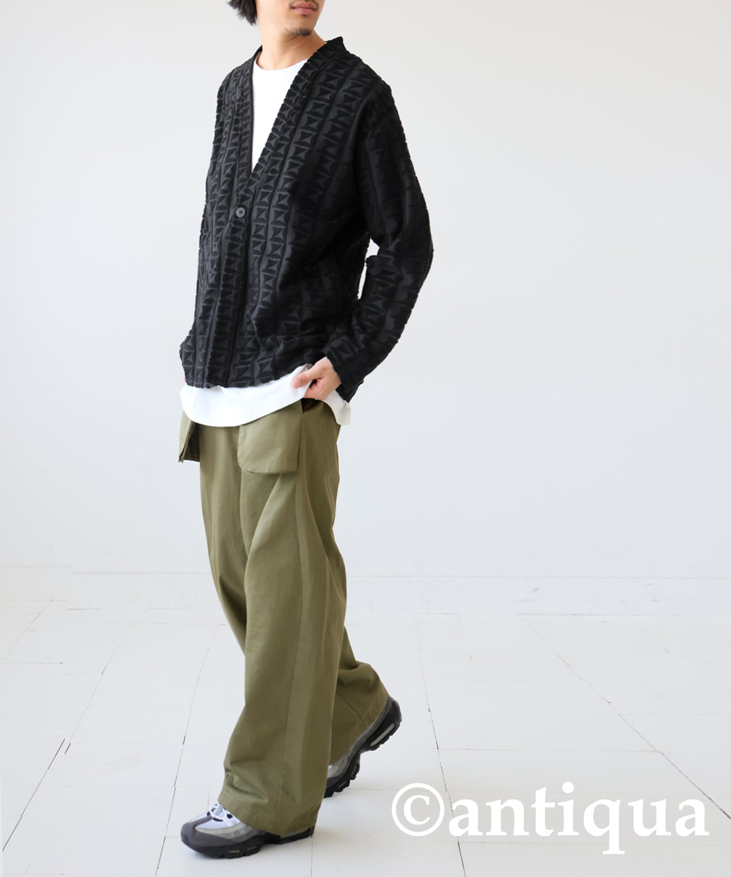 Pile Jacquard Cardigan Men's