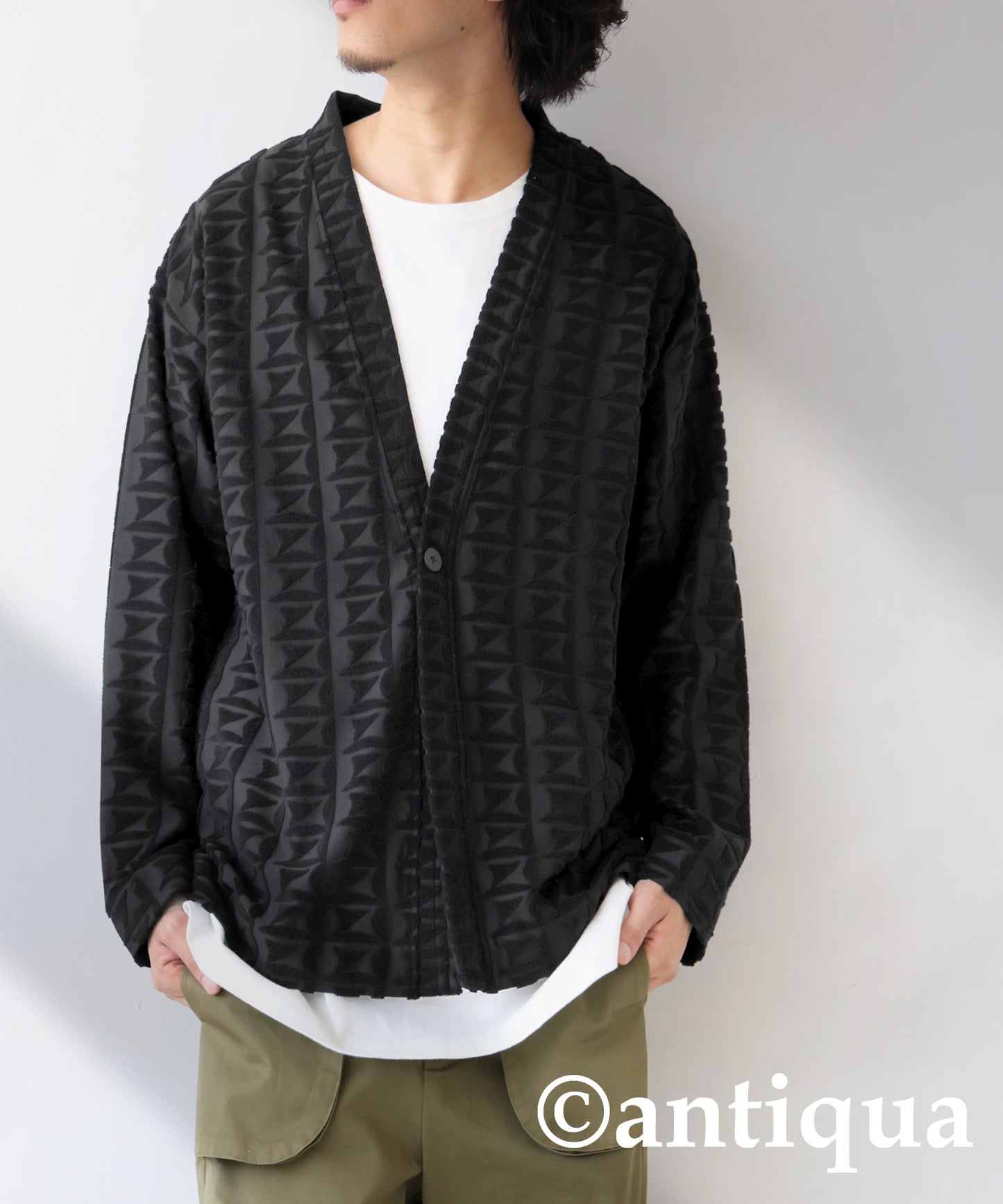 Pile Jacquard Cardigan Men's