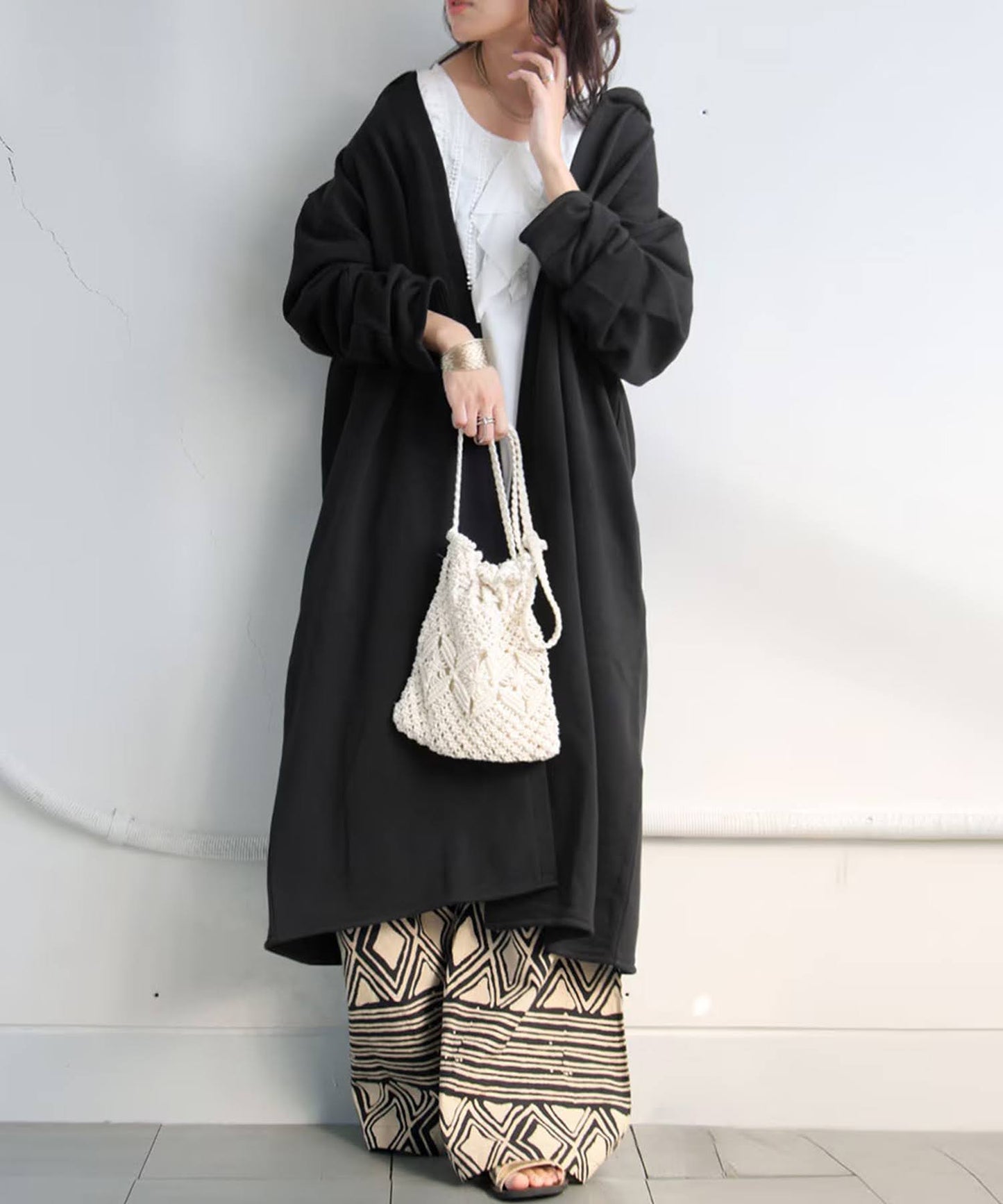 Long French Terry Cardigan Ladies