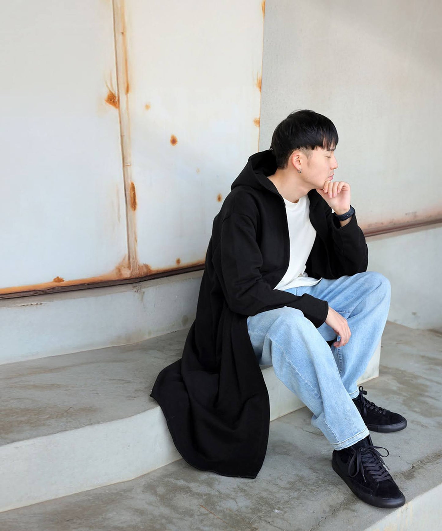Long French Terry Cardigan Men’s