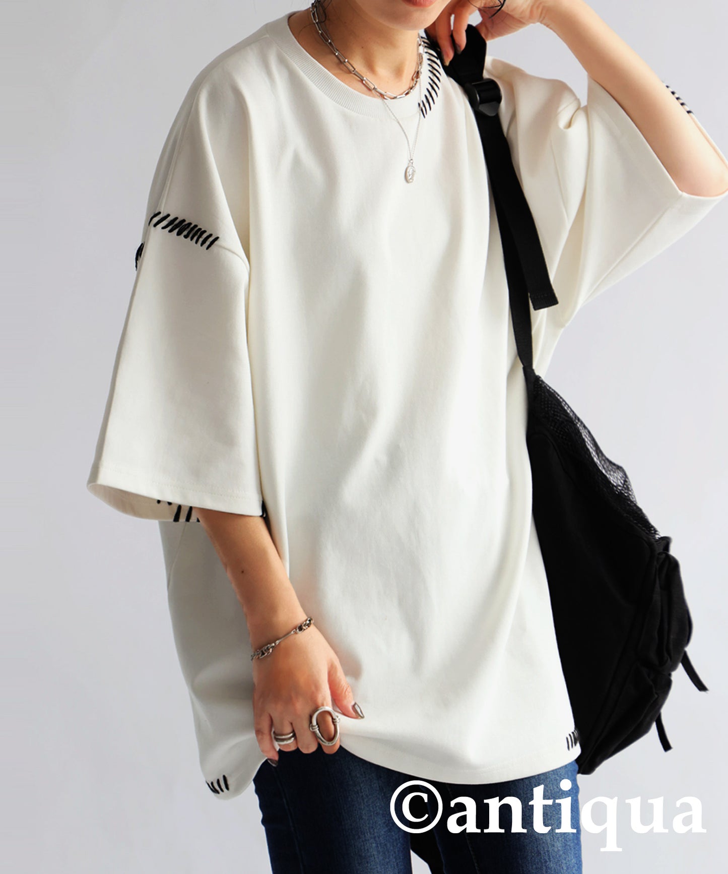 Hand Stitch Ponte Fabric T-Shirt