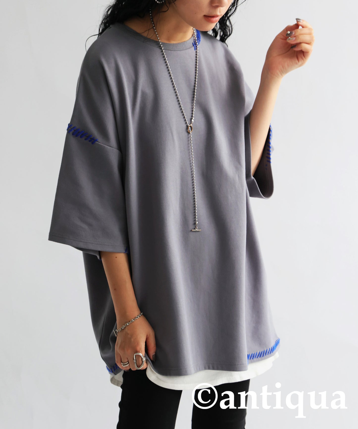 Hand Stitch Ponte Fabric T-Shirt