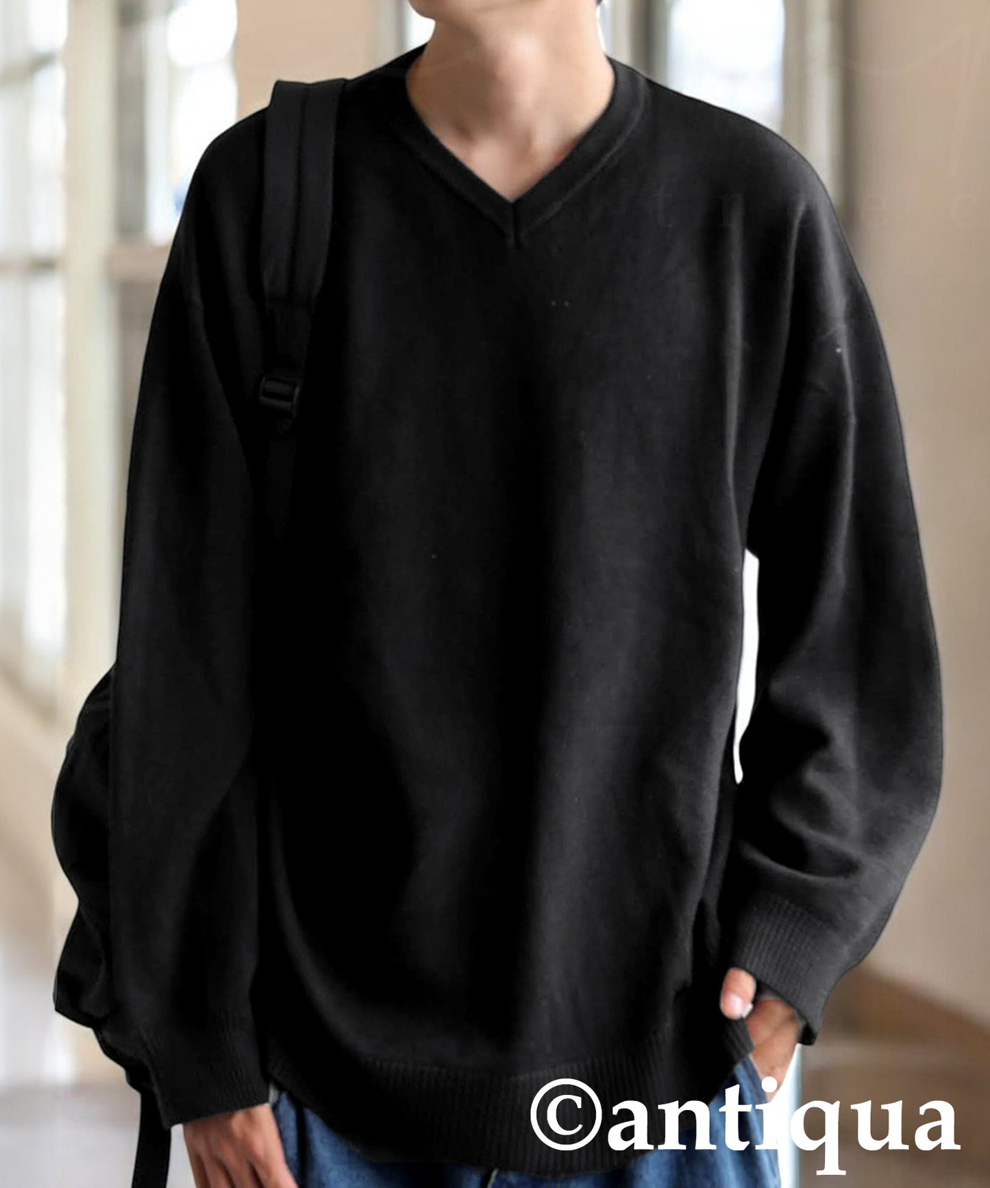 V-Neck Long Sleeve Knit Men's