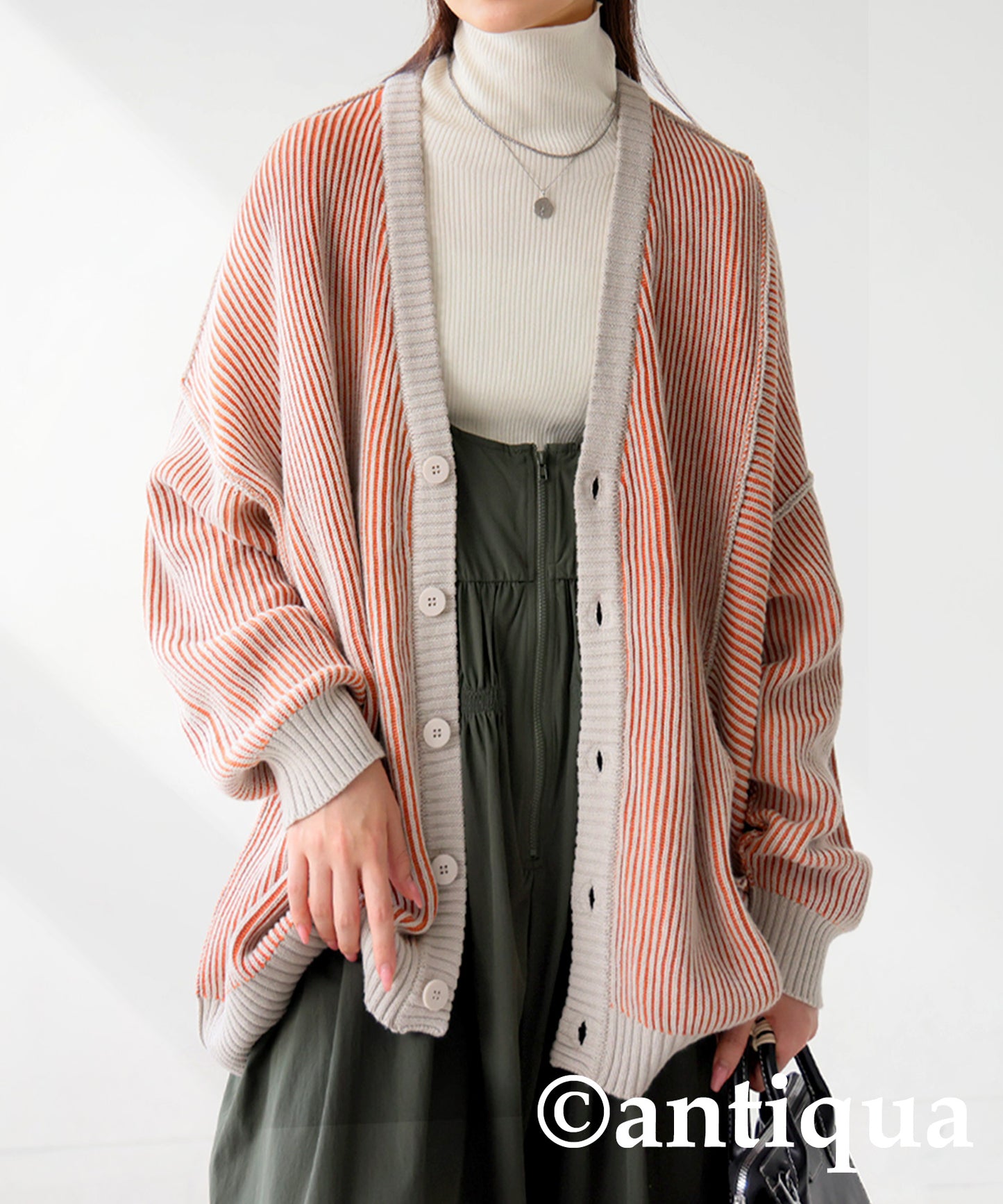 Striped Knit Cardigan Ladies