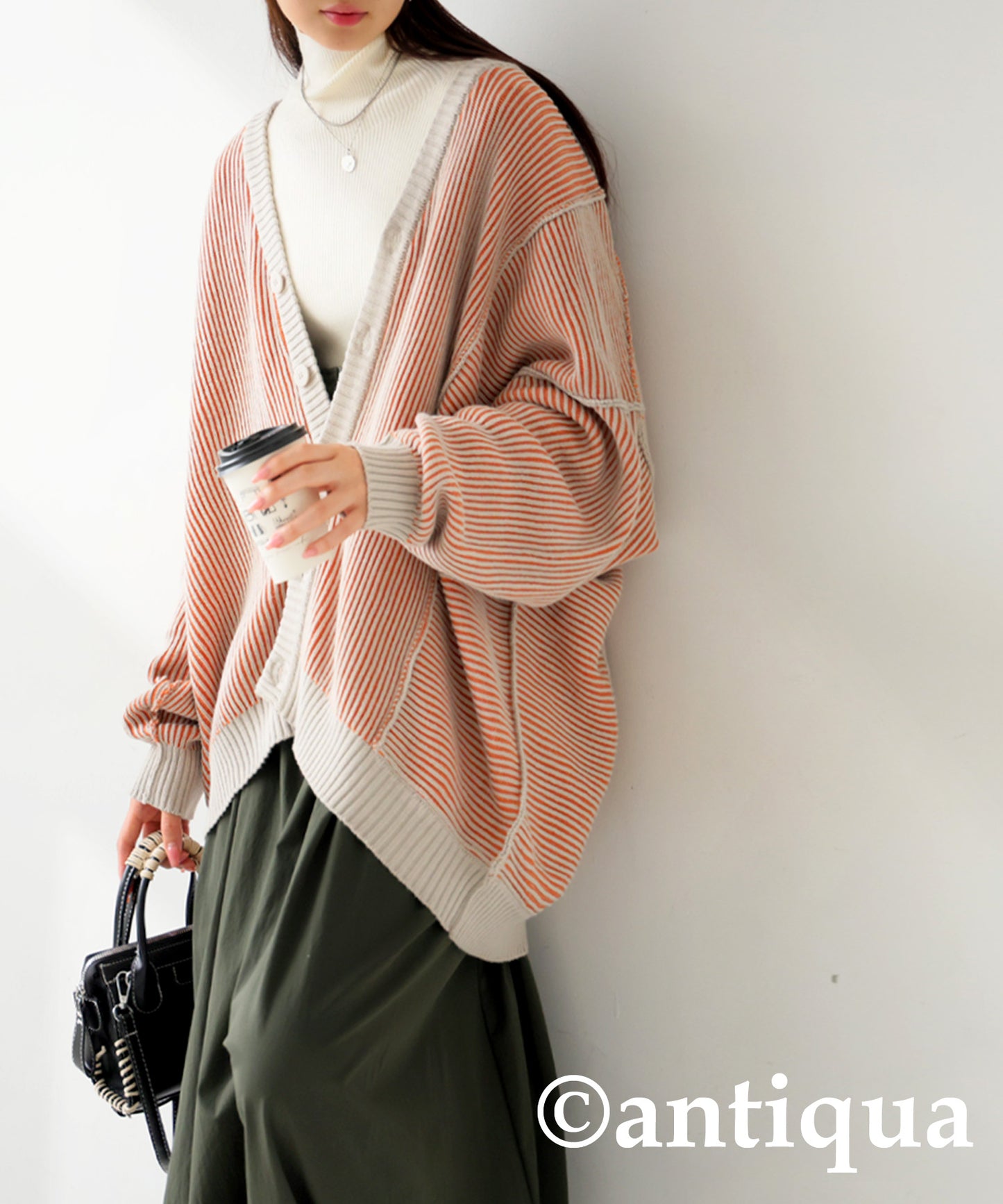 Striped Knit Cardigan Ladies