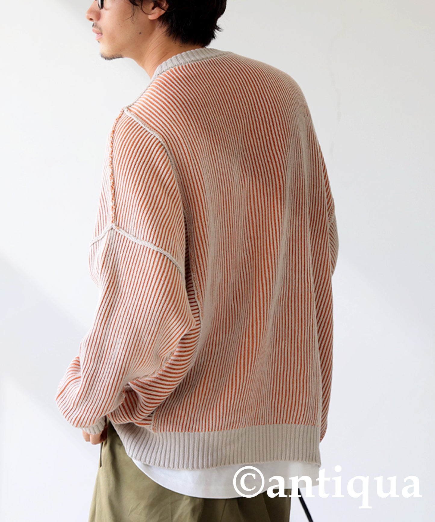 Striped Knit Cardigan Men's