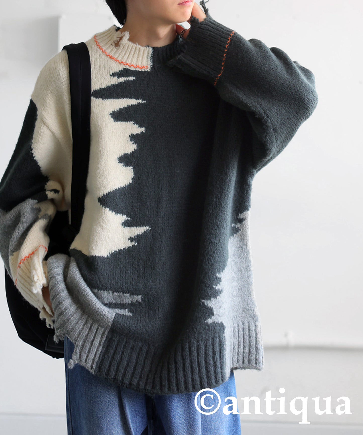 Damaged Knit Tops Men's