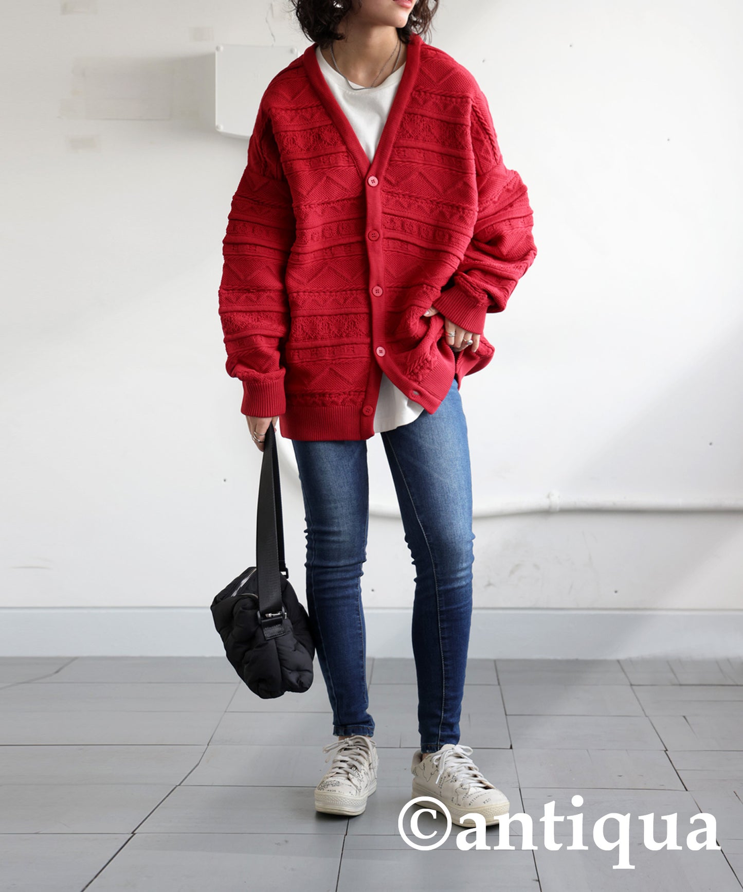 3D Jacquard Knit Cardigan Ladies