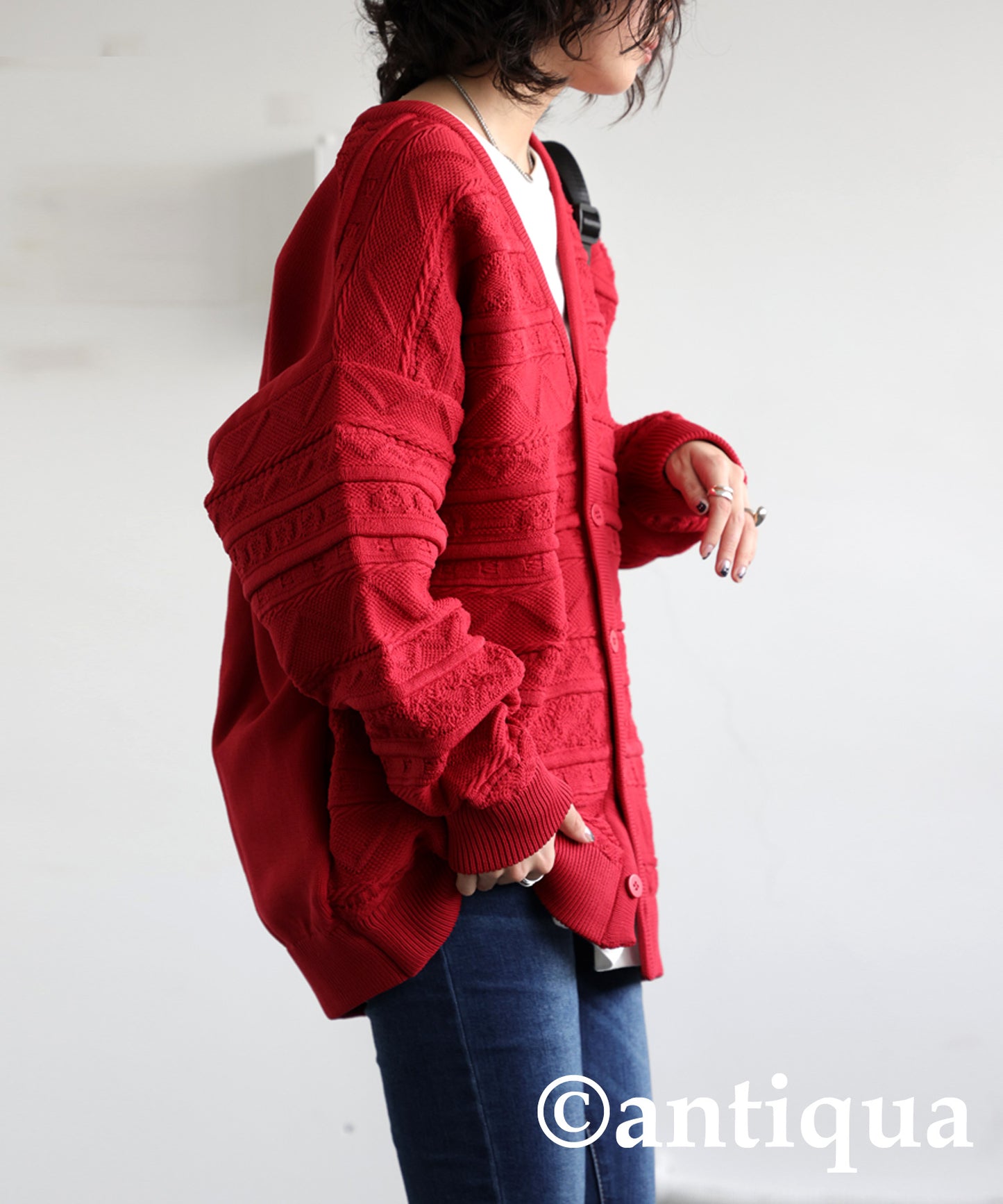 3D Jacquard Knit Cardigan Ladies