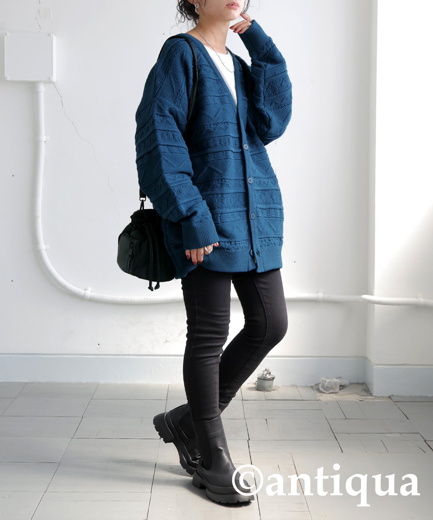 3D Jacquard Knit Cardigan Ladies