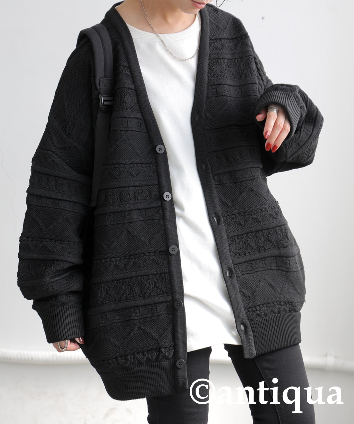 3D Jacquard Knit Cardigan Ladies