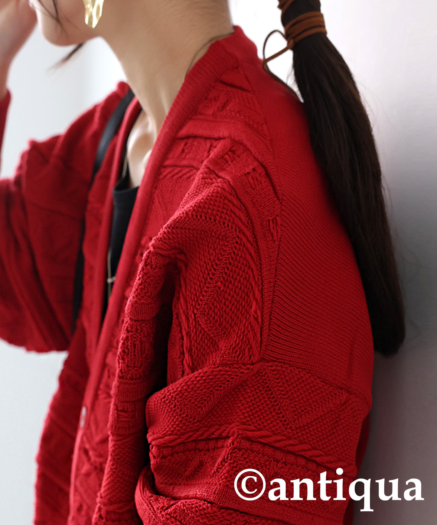 3D Jacquard Knit Cardigan Ladies