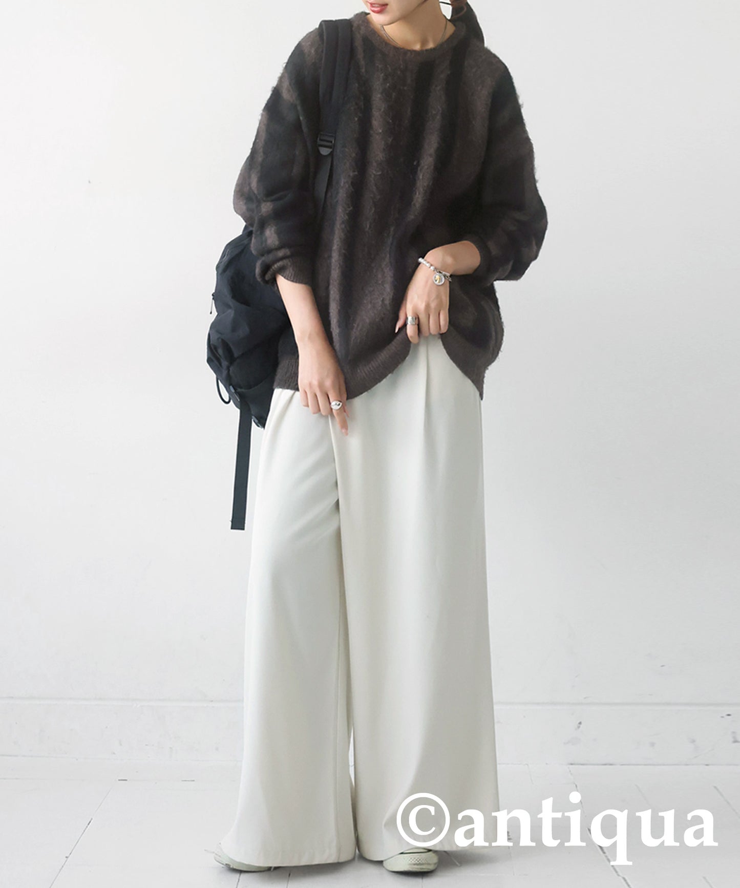 Striped Pattern Knit Ladies