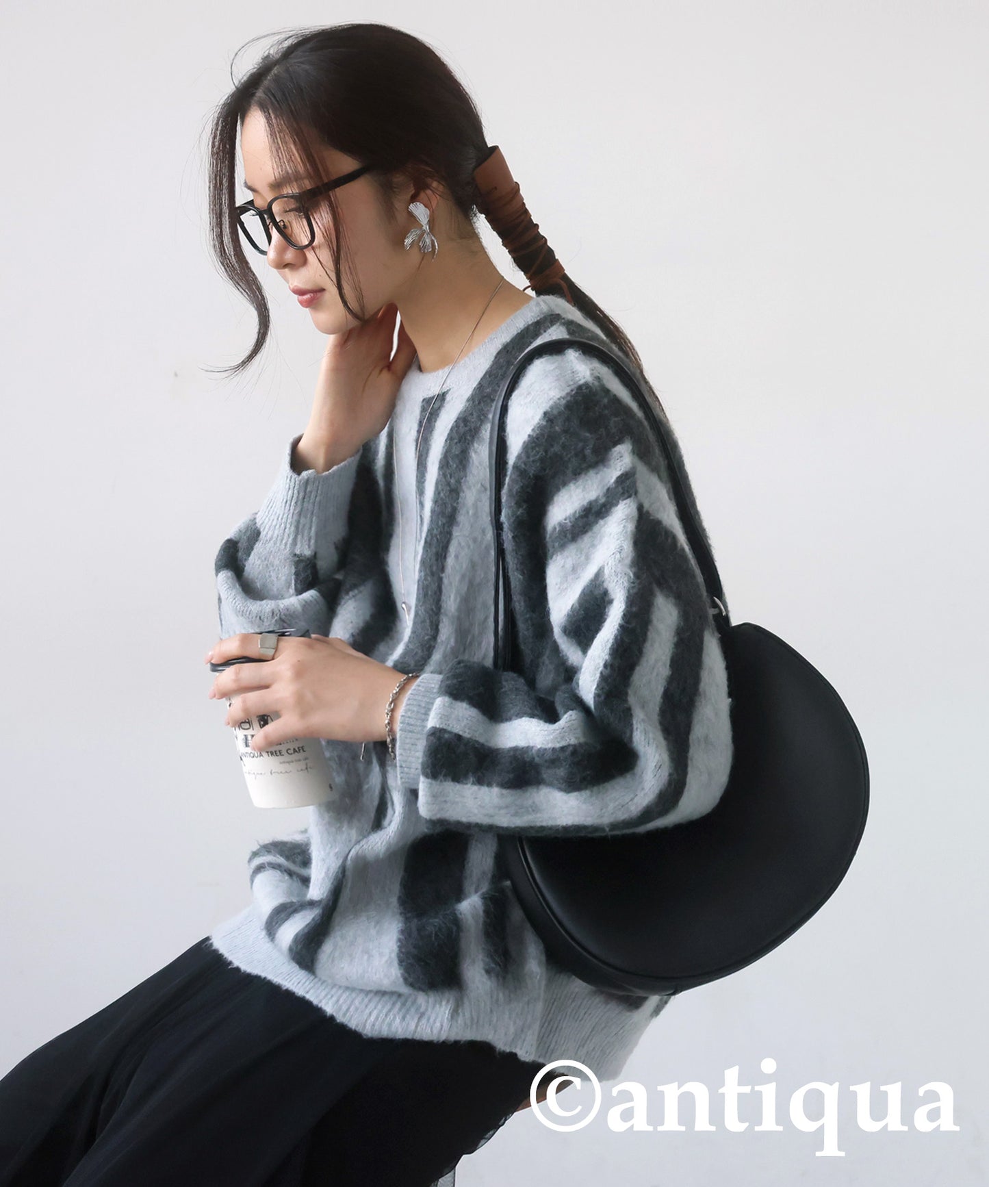 Striped Pattern Knit Ladies