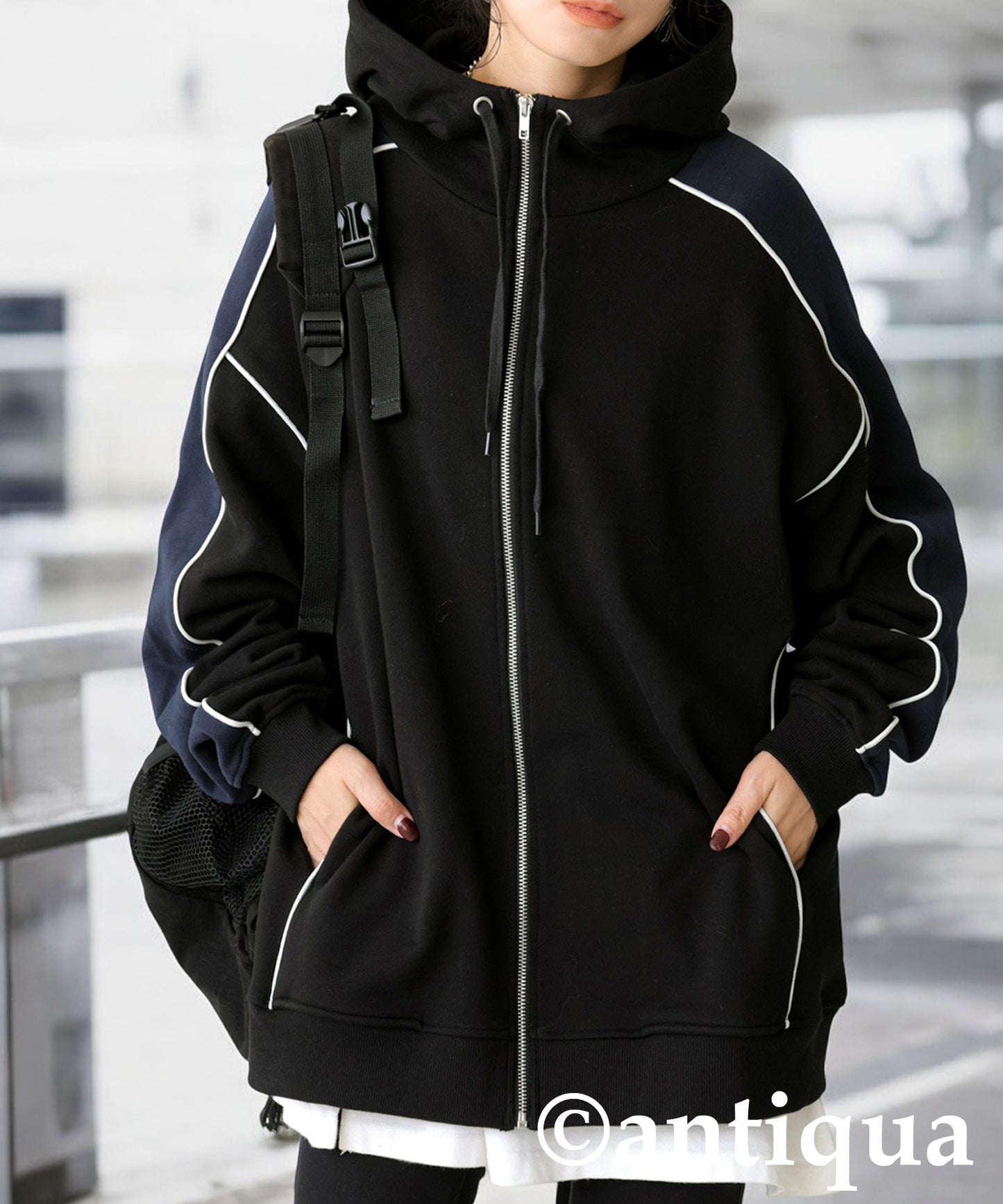 Fleece High Neck Zip Hoodie Ladies