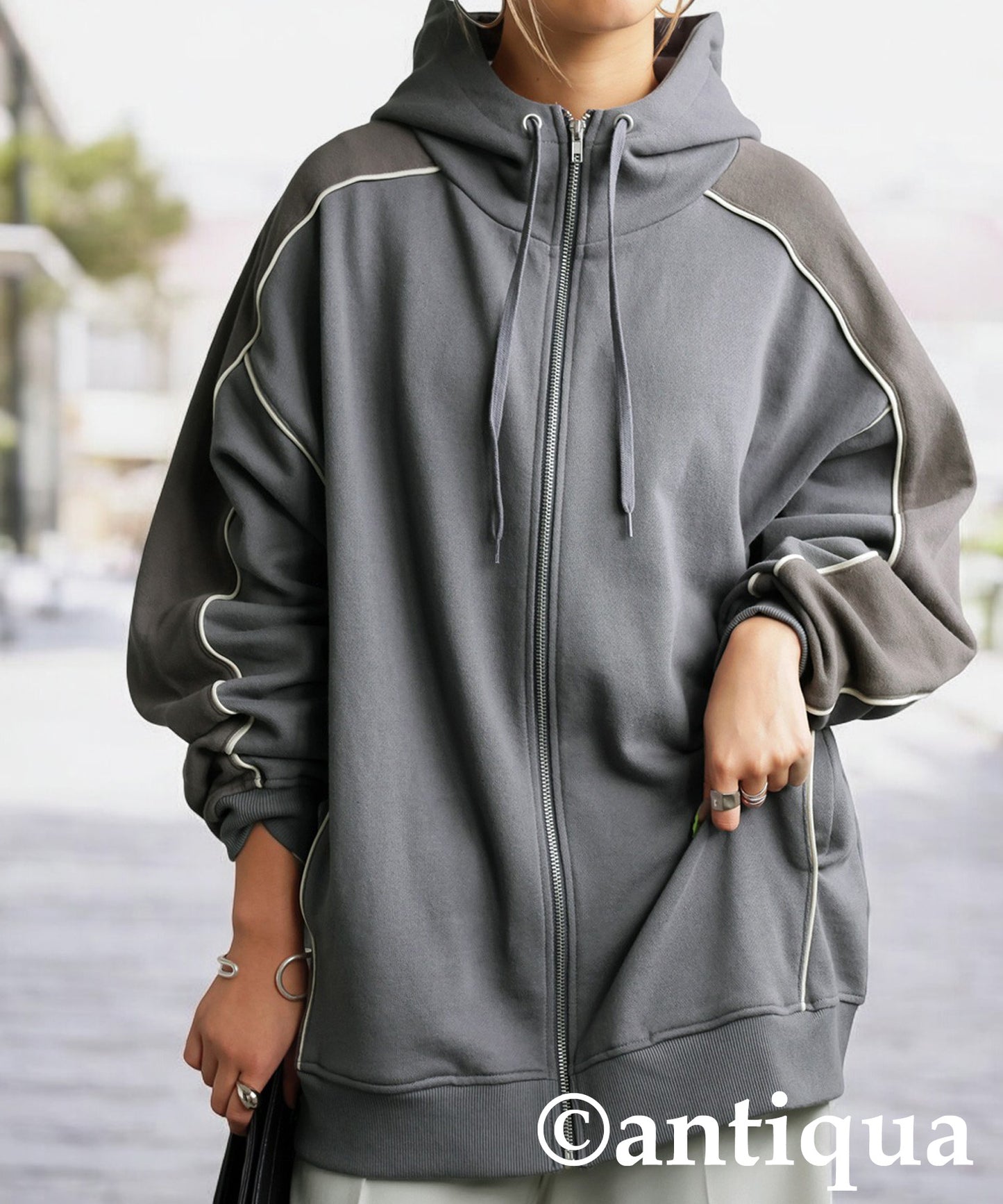 Fleece High Neck Zip Hoodie Ladies