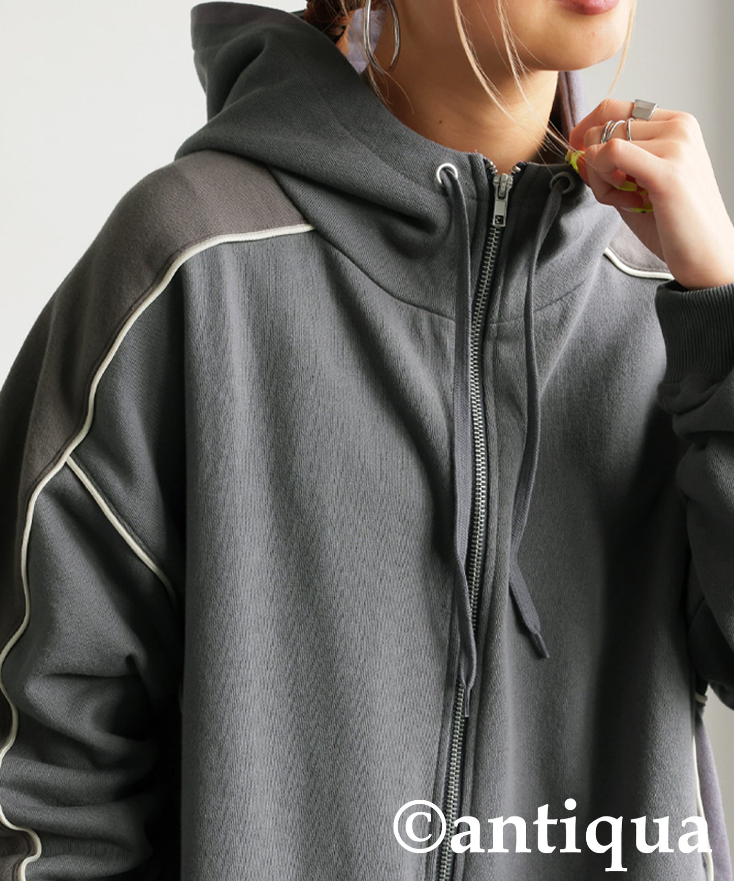 Fleece High Neck Zip Hoodie Ladies