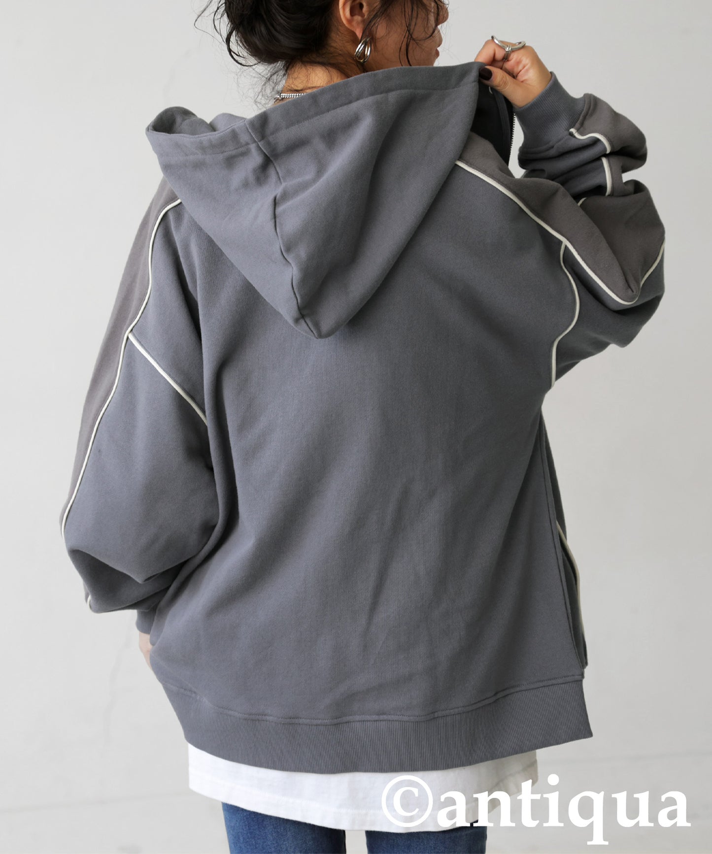 Fleece High Neck Zip Hoodie Ladies