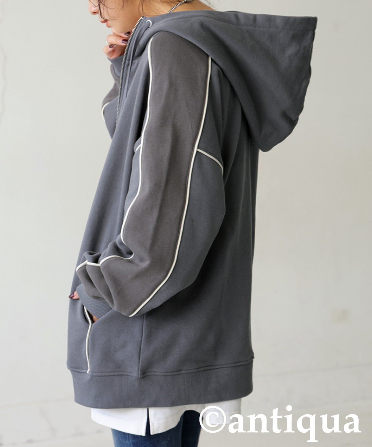 Fleece High Neck Zip Hoodie Ladies