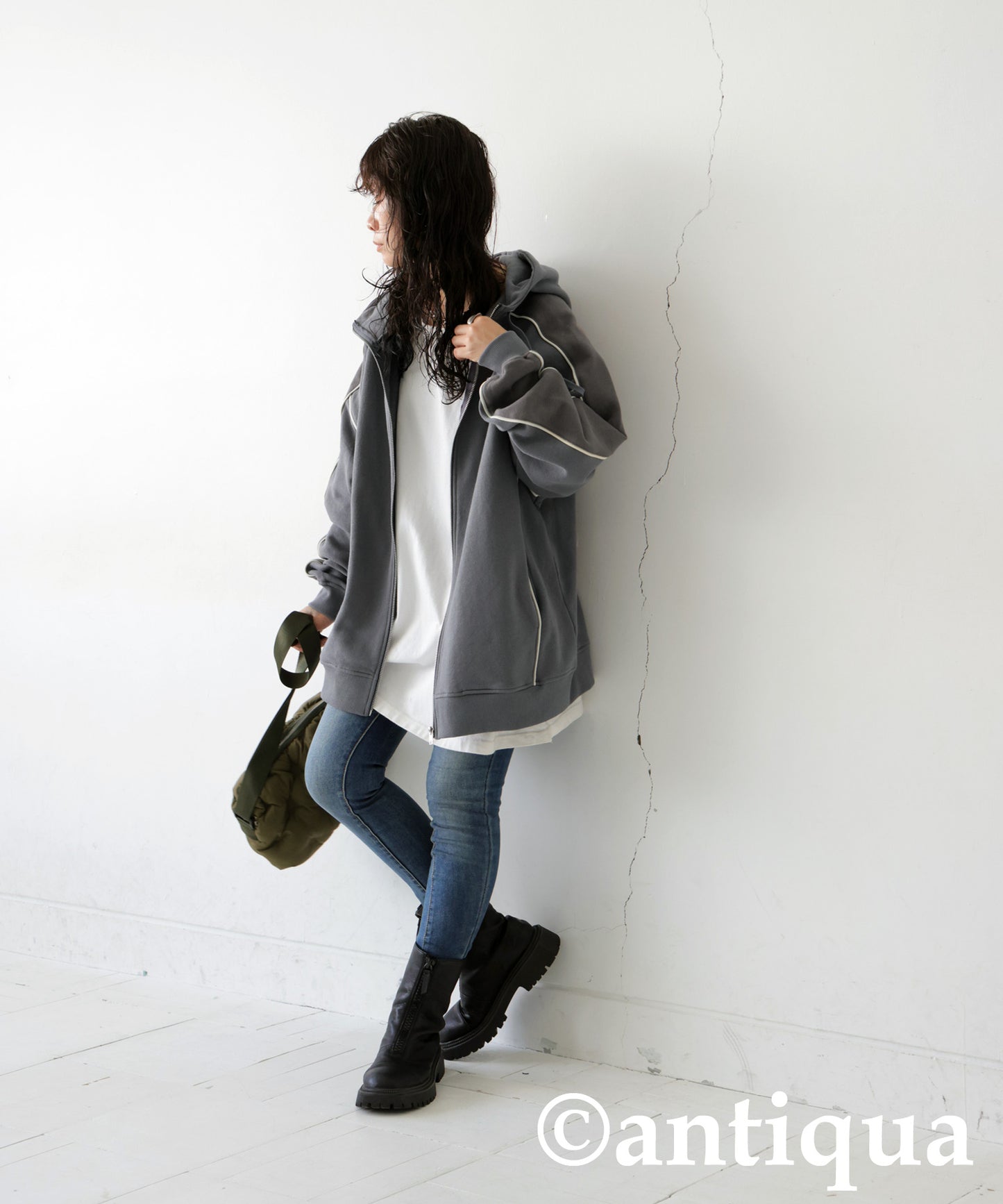 Fleece High Neck Zip Hoodie Ladies