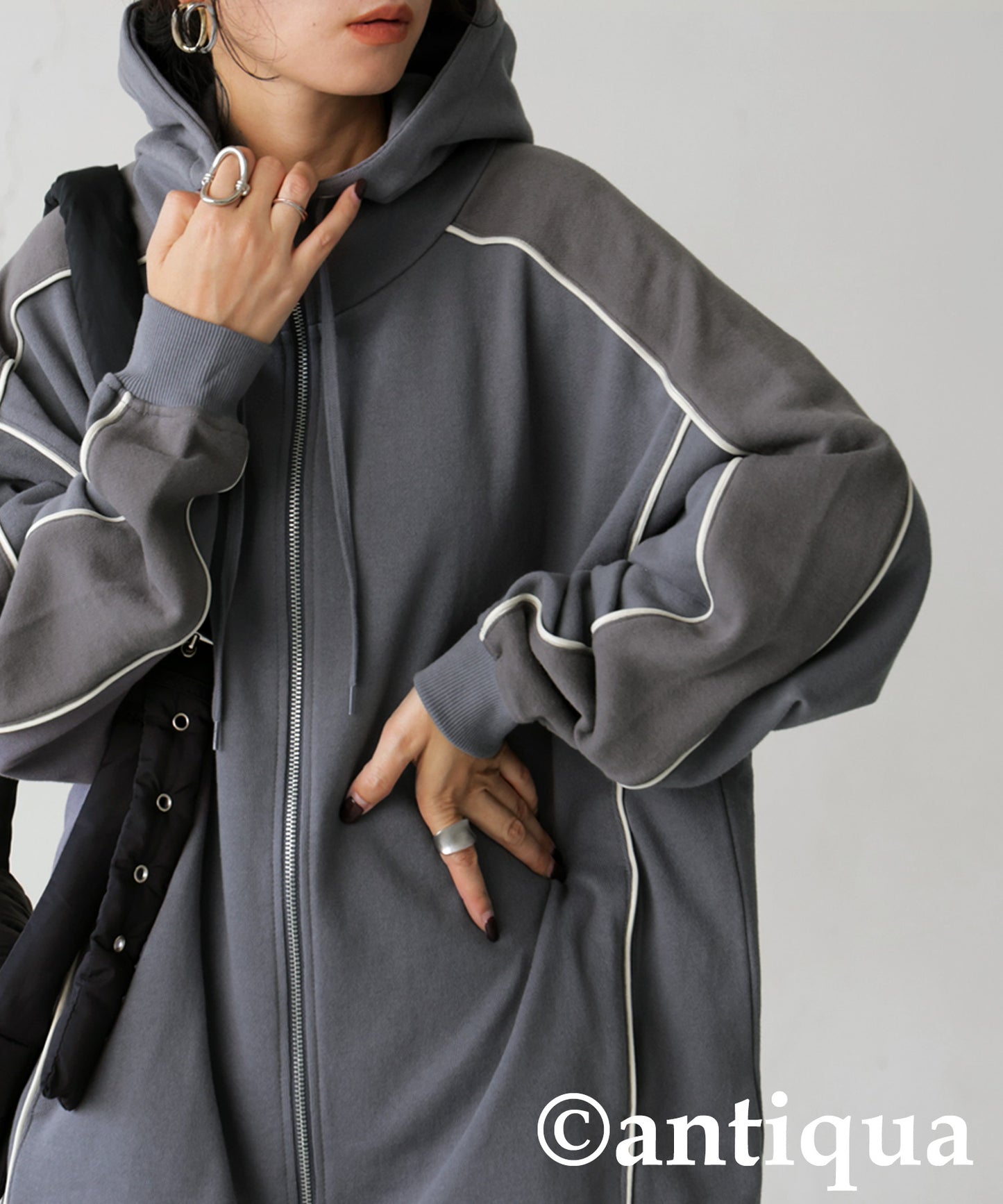 Fleece High Neck Zip Hoodie Ladies