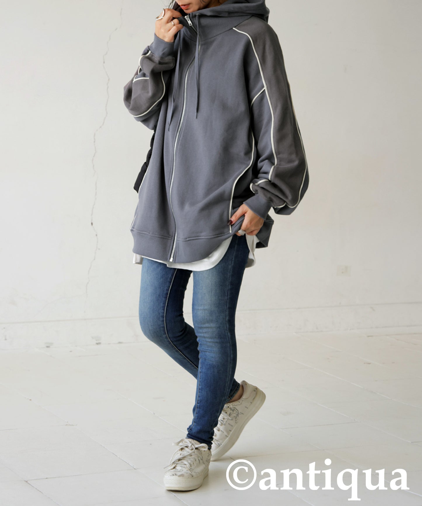 Fleece High Neck Zip Hoodie Ladies