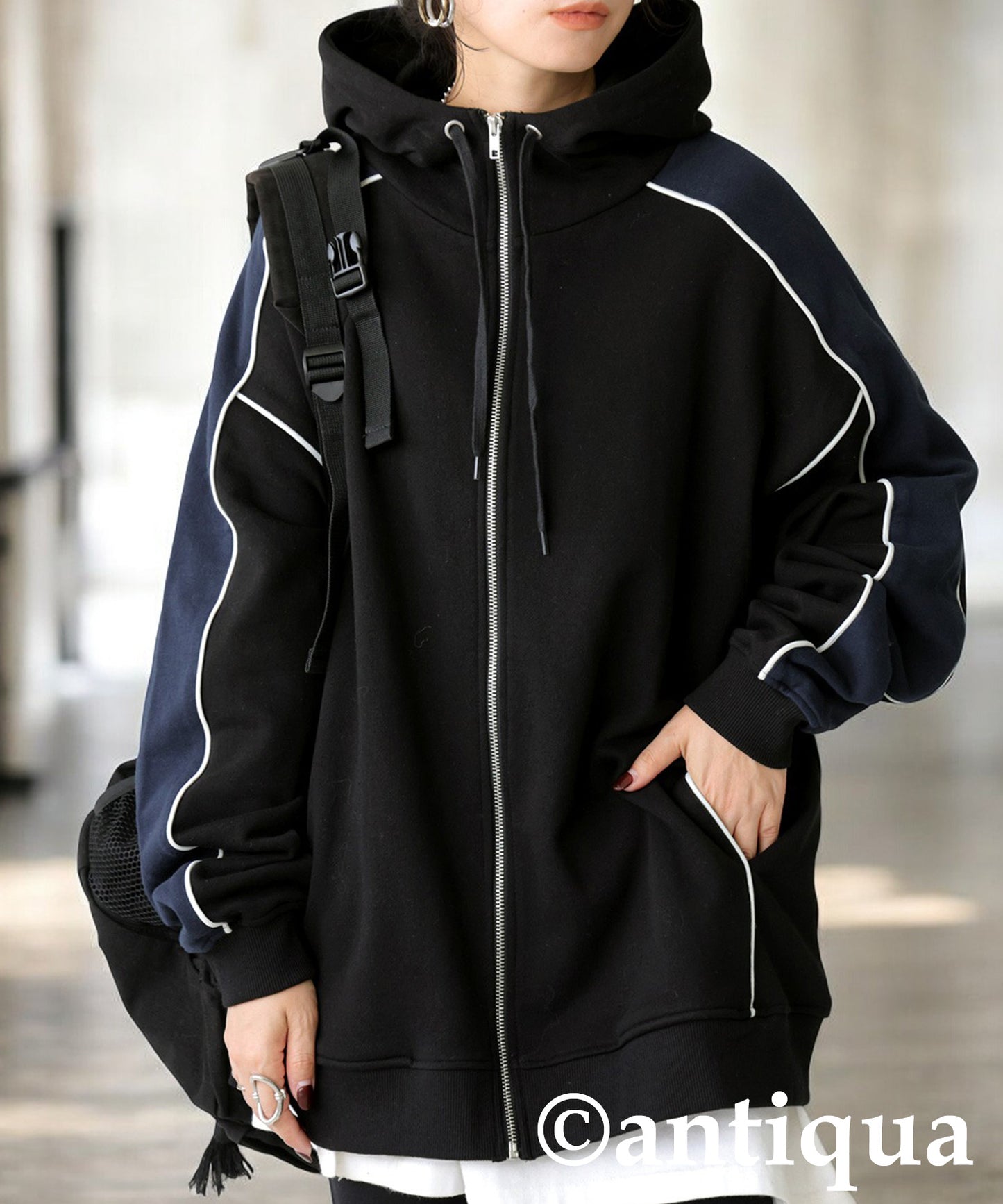 Fleece High Neck Zip Hoodie Ladies