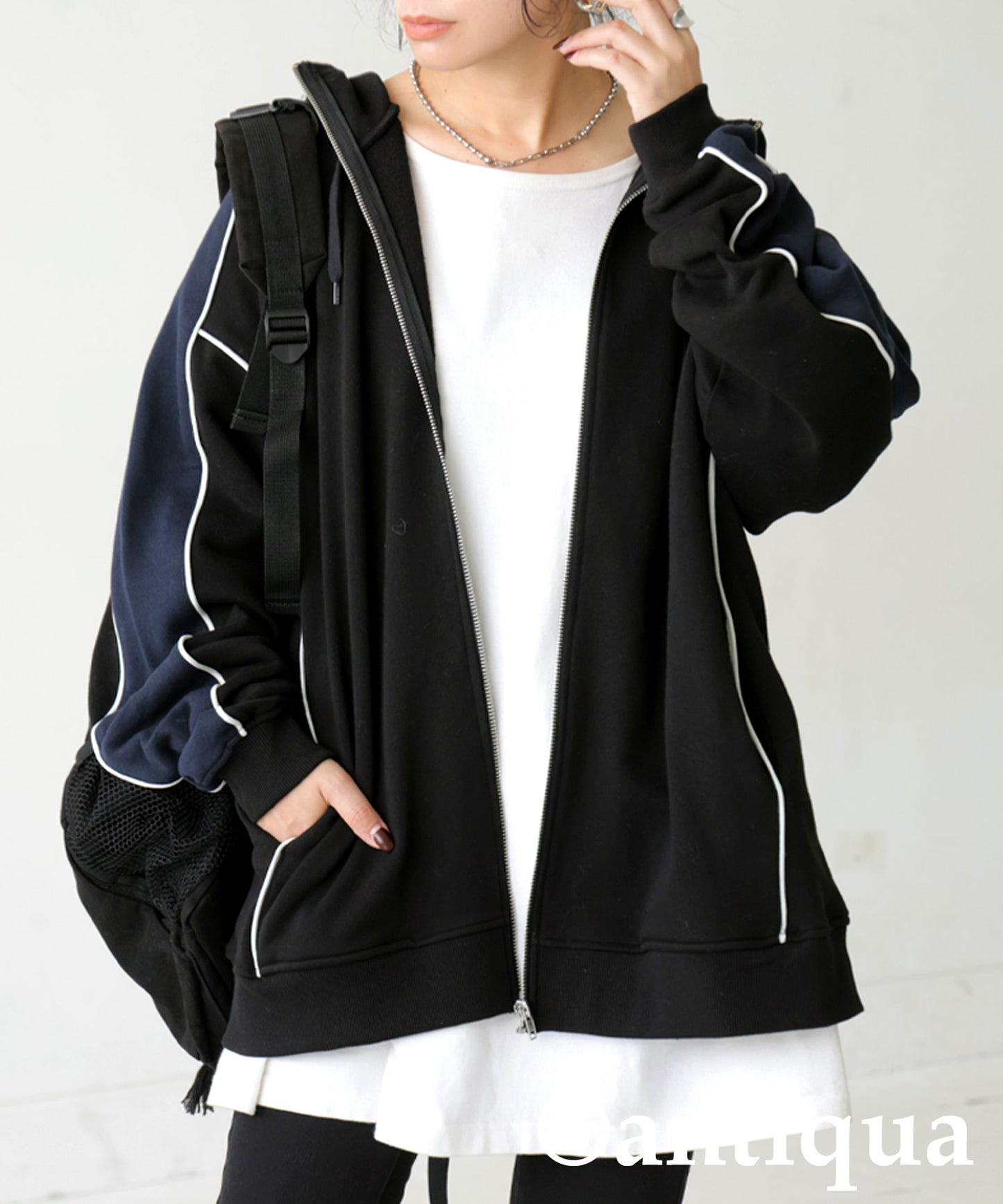 Fleece High Neck Zip Hoodie Ladies