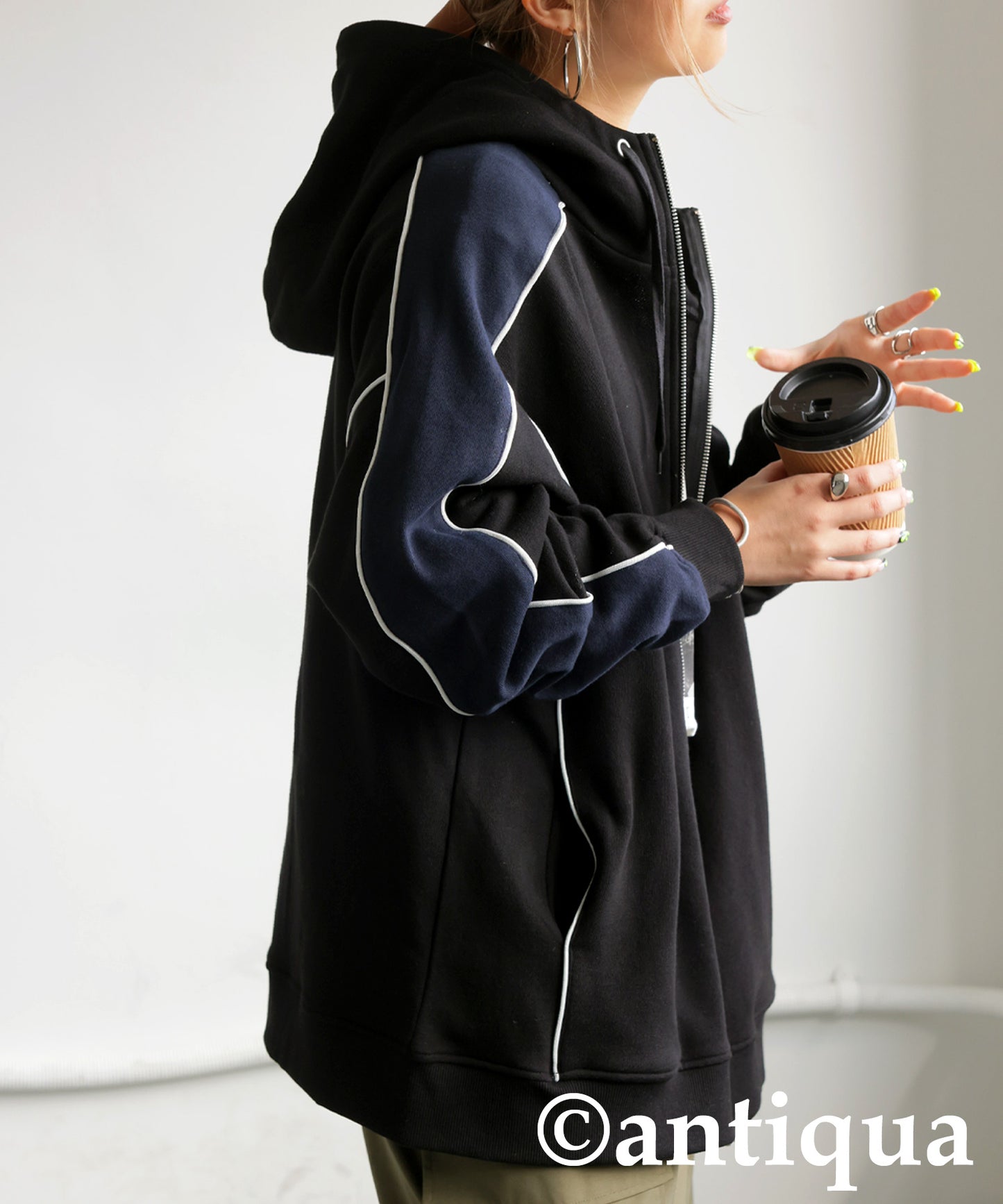 Fleece High Neck Zip Hoodie Ladies