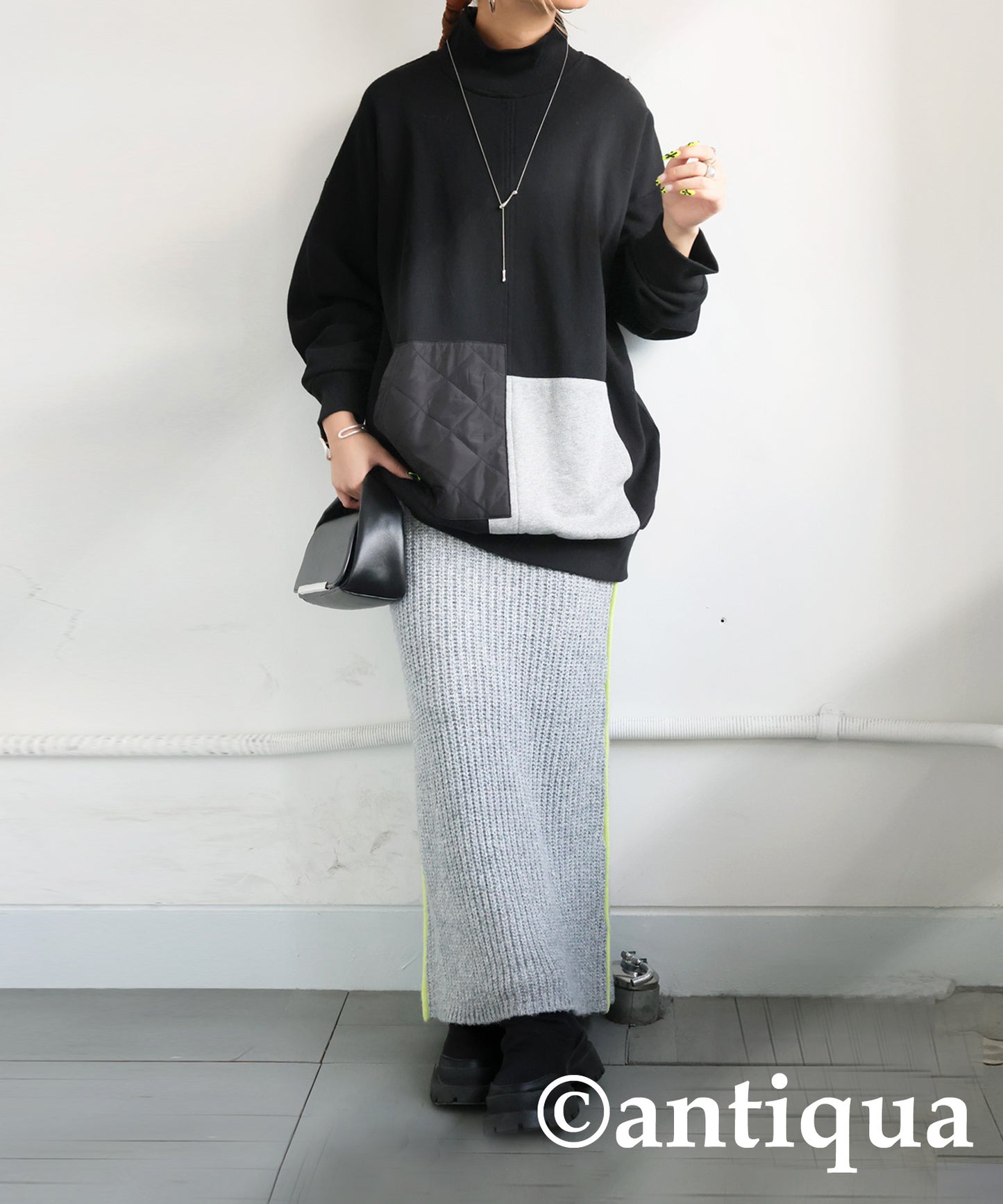 Pocket Color Scheme Tops Ladies