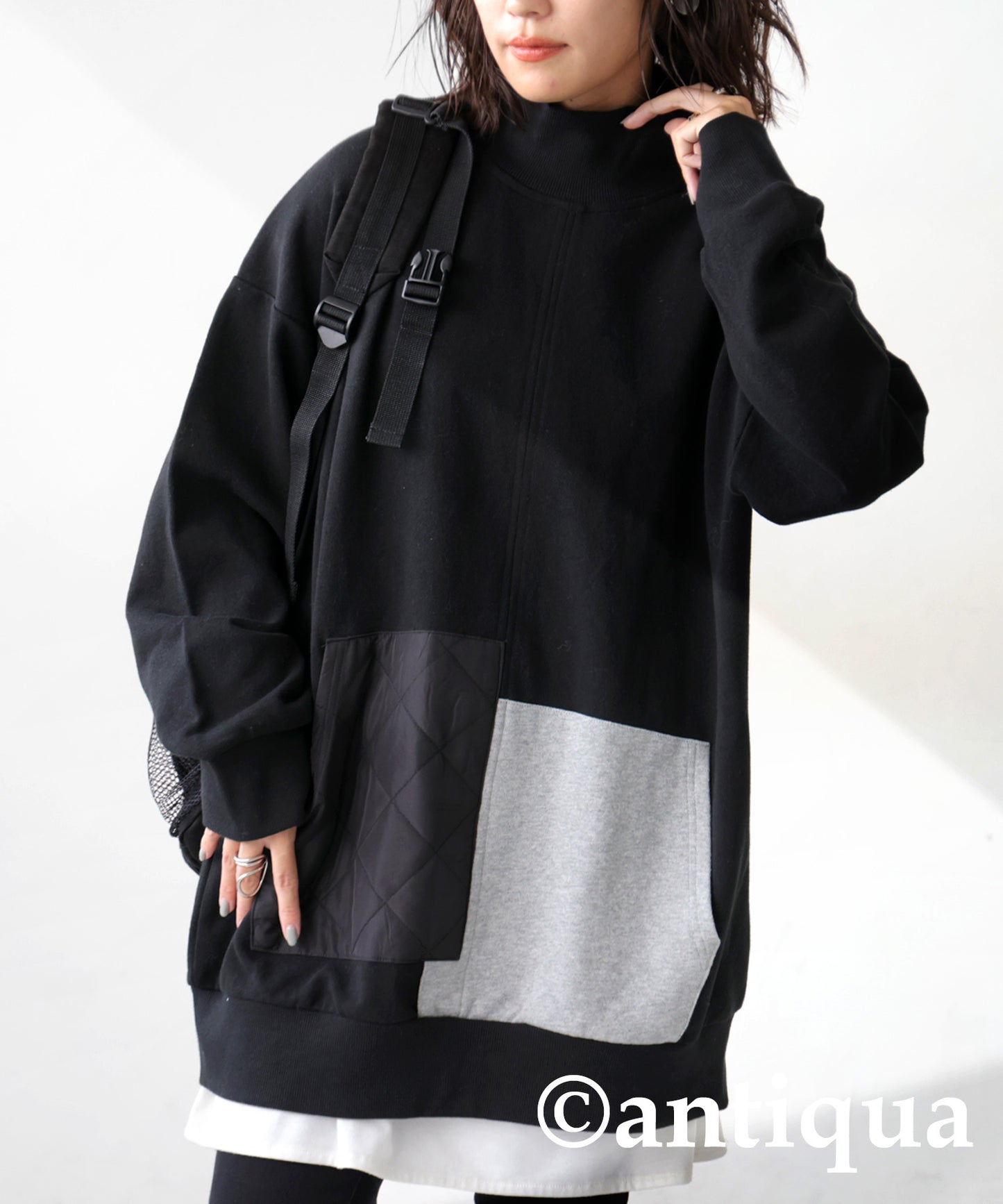 Pocket Color Scheme Tops Ladies