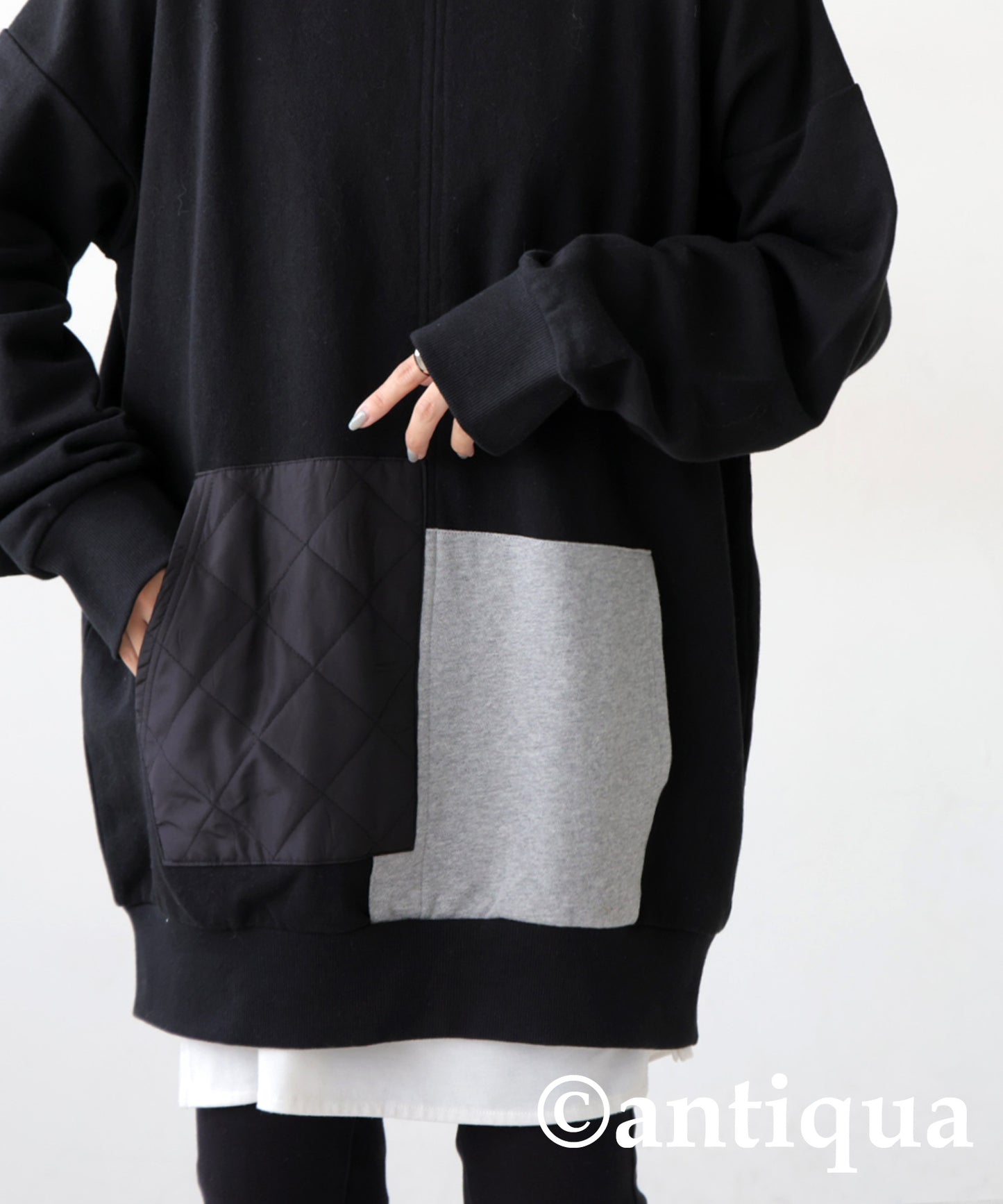 Pocket Color Scheme Tops Ladies