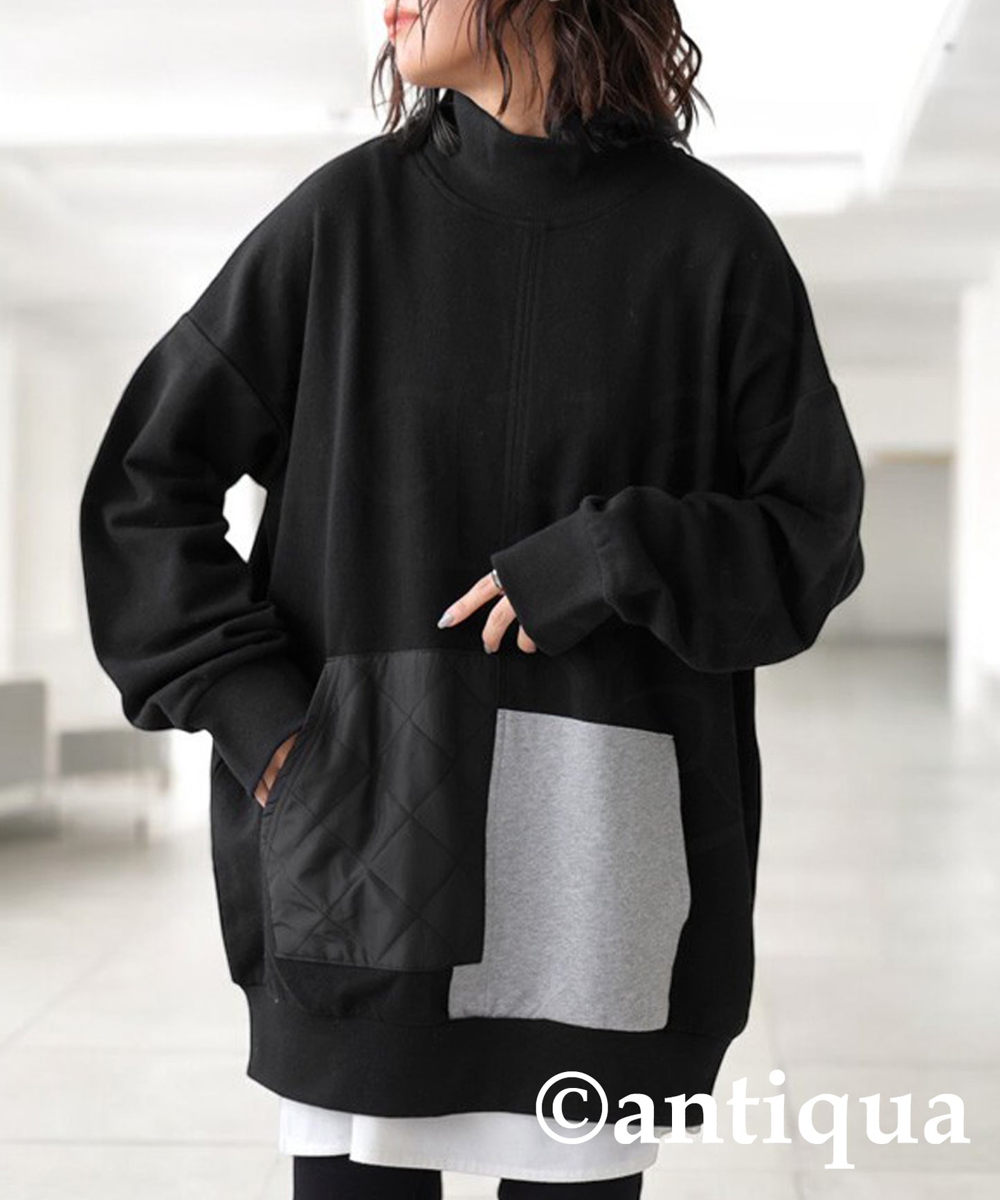 Pocket Color Scheme Tops Ladies