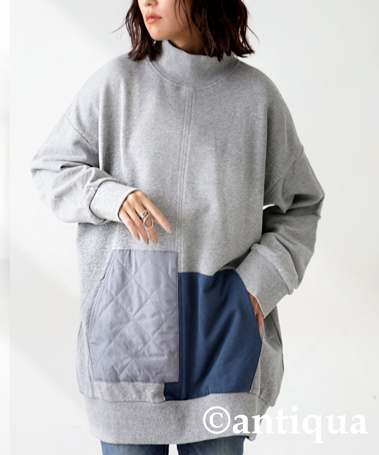 Pocket Color Scheme Tops Ladies