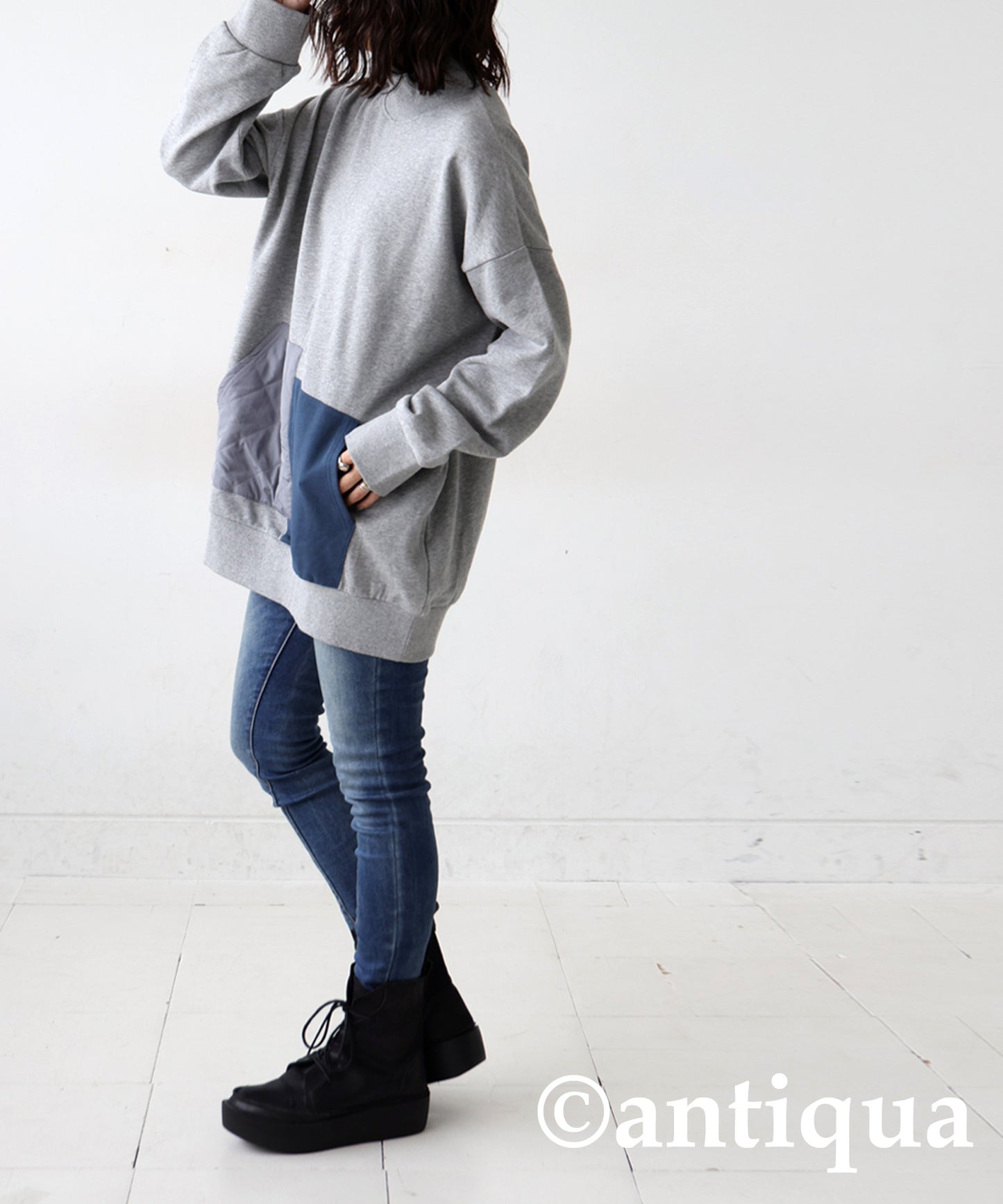 Pocket Color Scheme Tops Ladies