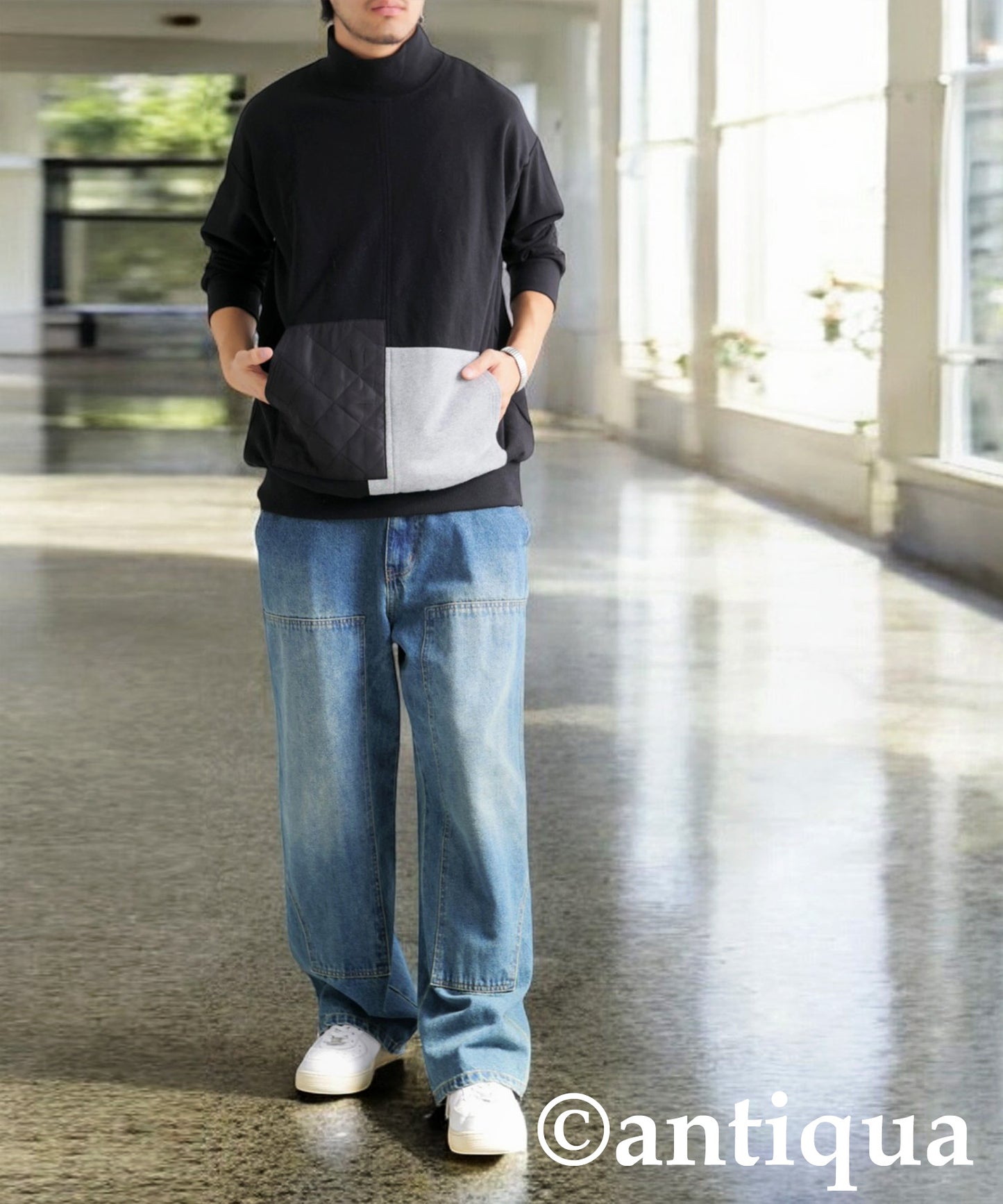 Pocket Color Scheme Tops Men's