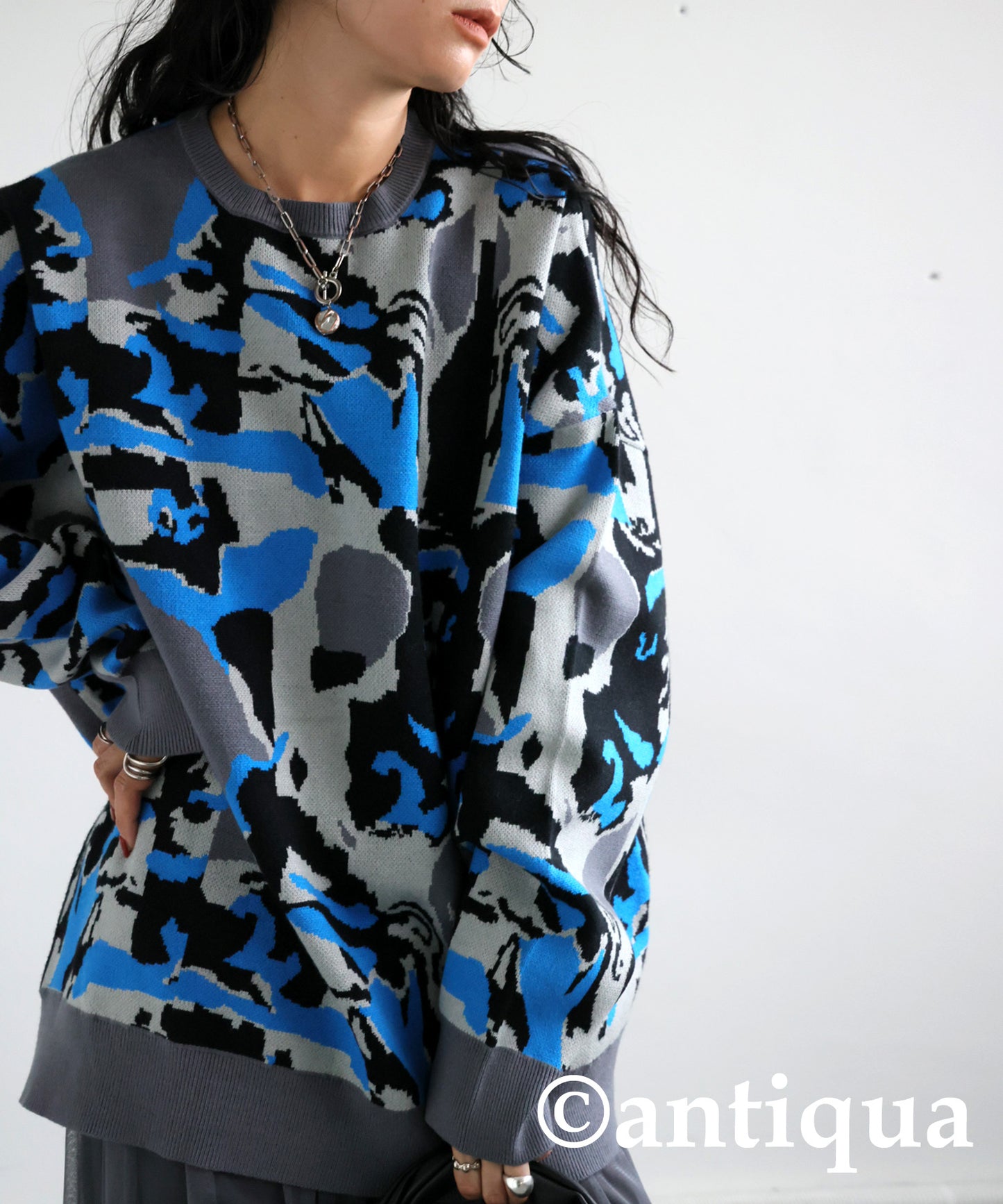 Camouflage Pattern Knit Ladies