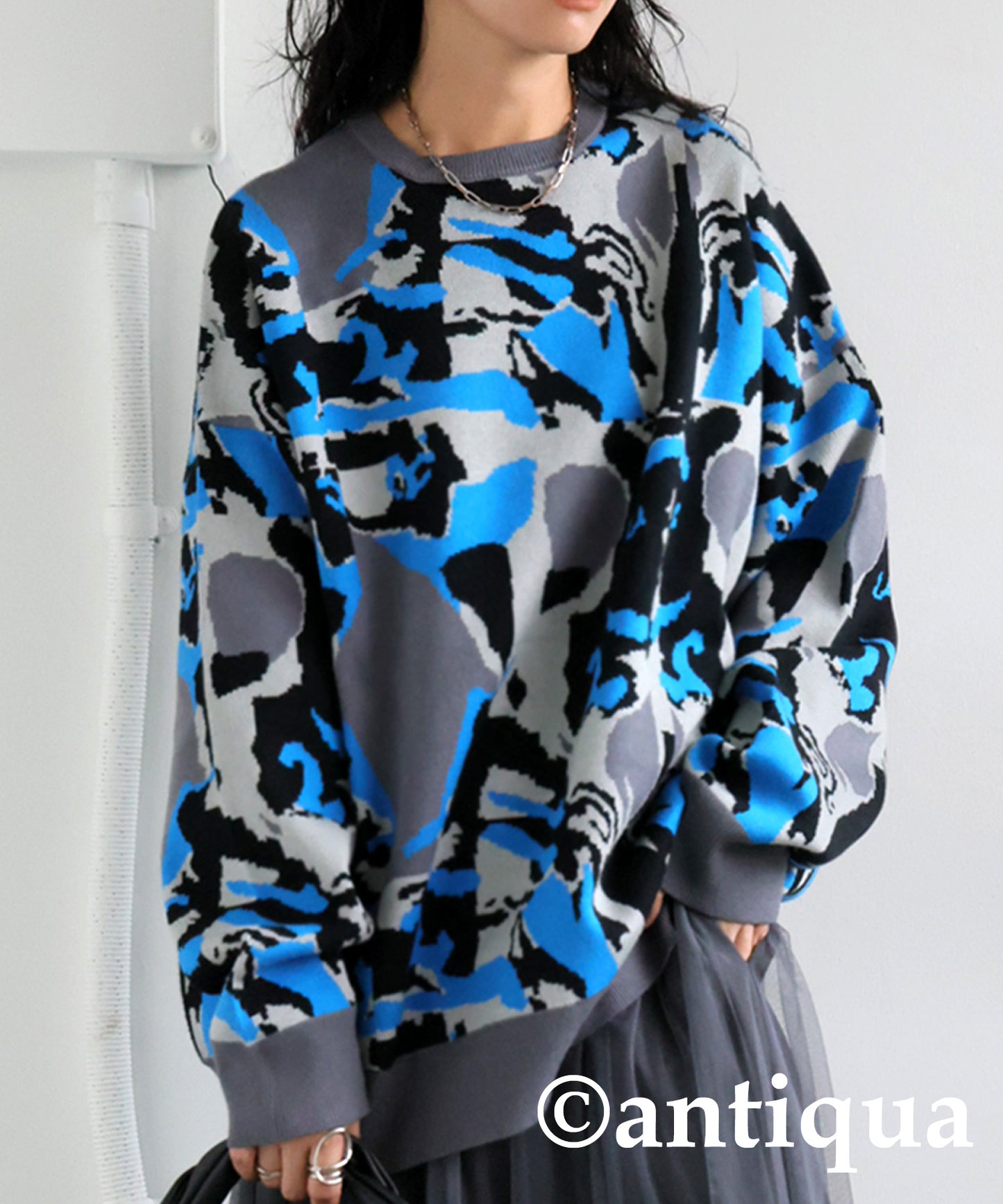 Camouflage Pattern Knit Ladies