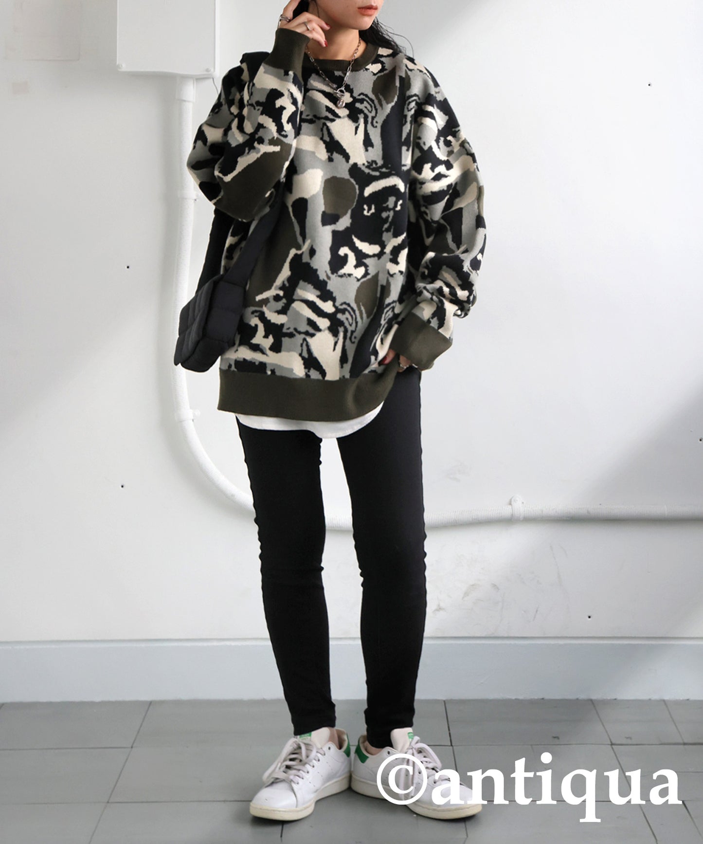 Camouflage Pattern Knit Ladies