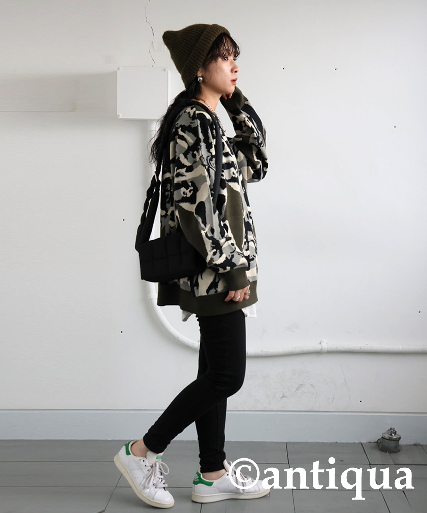 Camouflage Pattern Knit Ladies