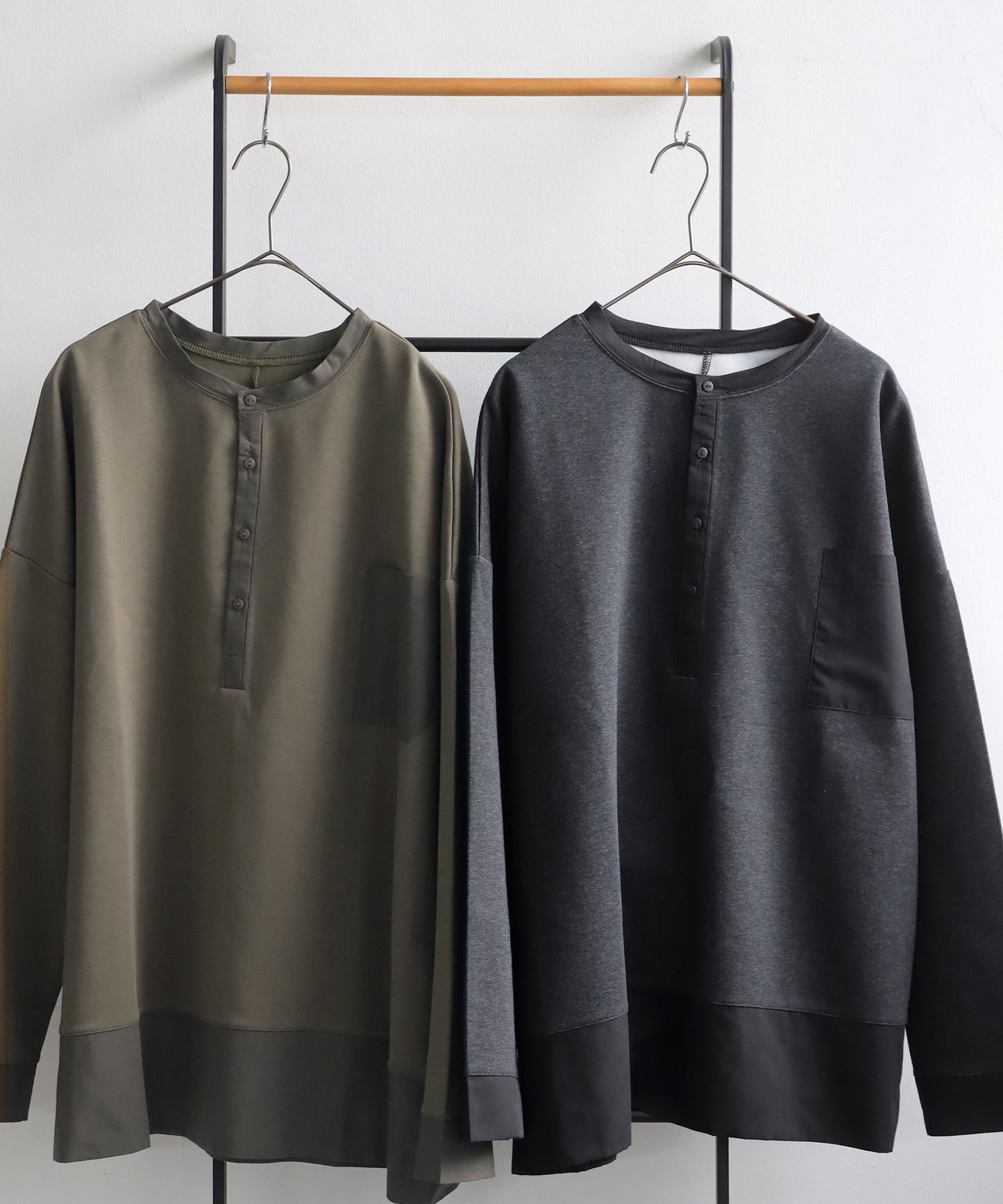 Henley Neck Tops Ladies