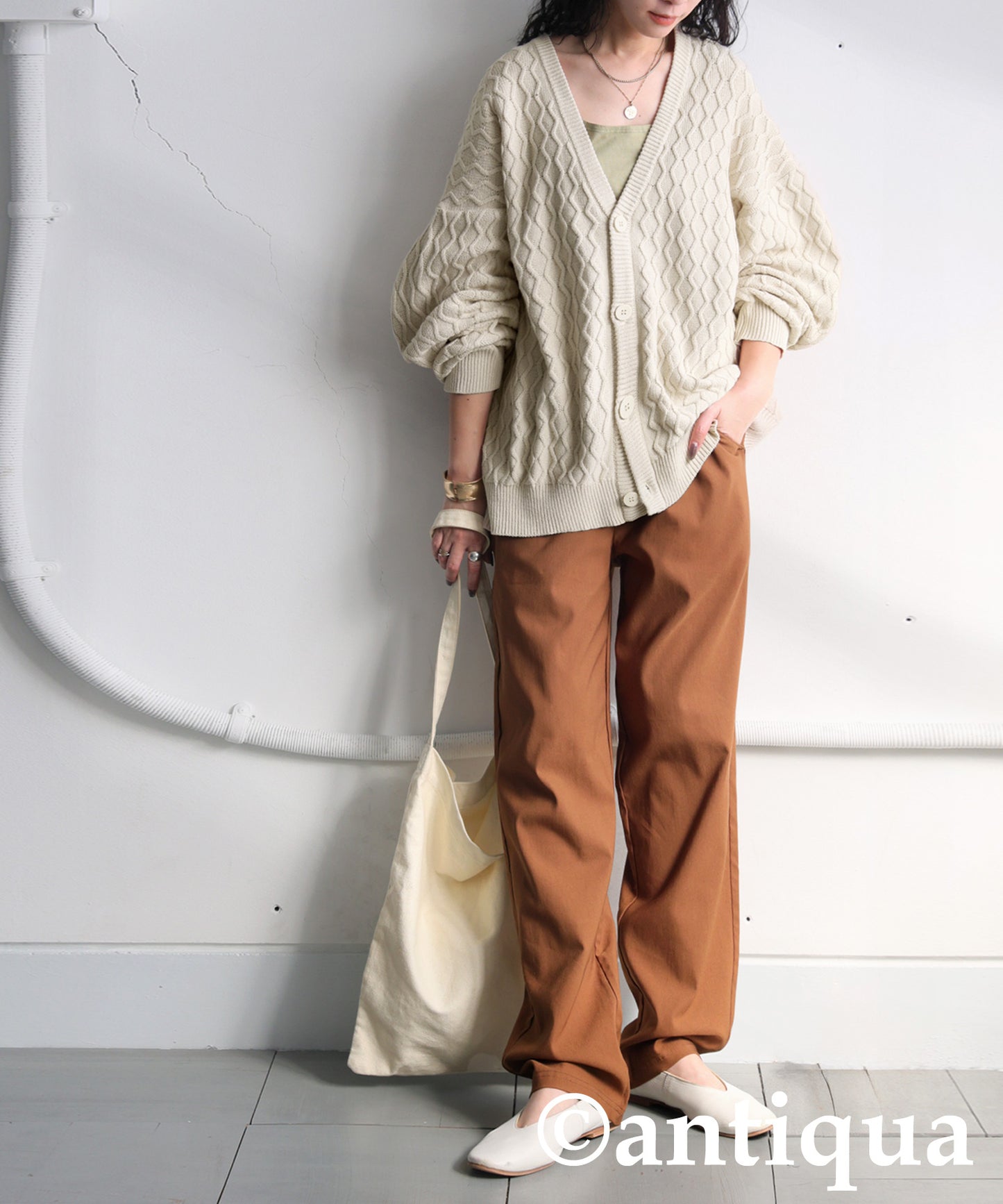 Aran Knit Cardigan Ladies