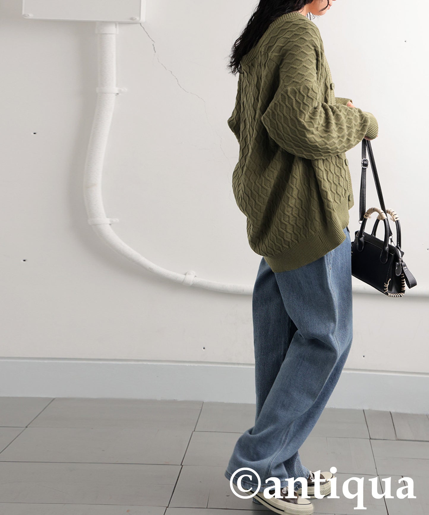 Aran Knit Cardigan Ladies