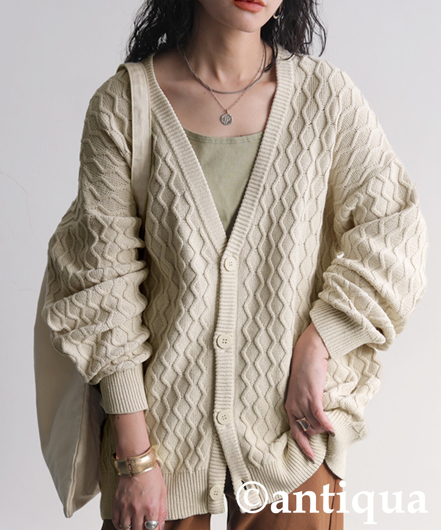 Aran Knit Cardigan Ladies