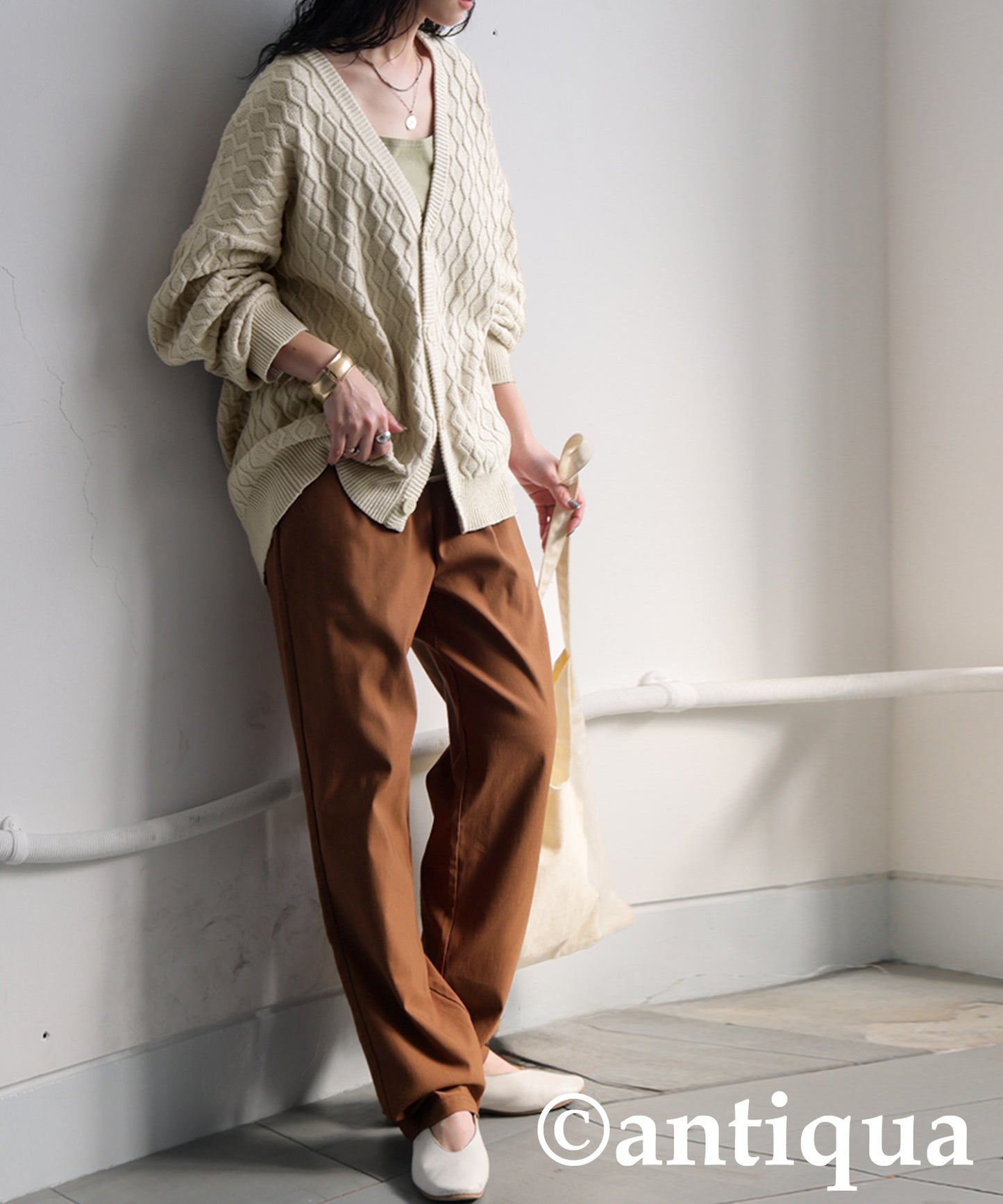 Aran Knit Cardigan Ladies